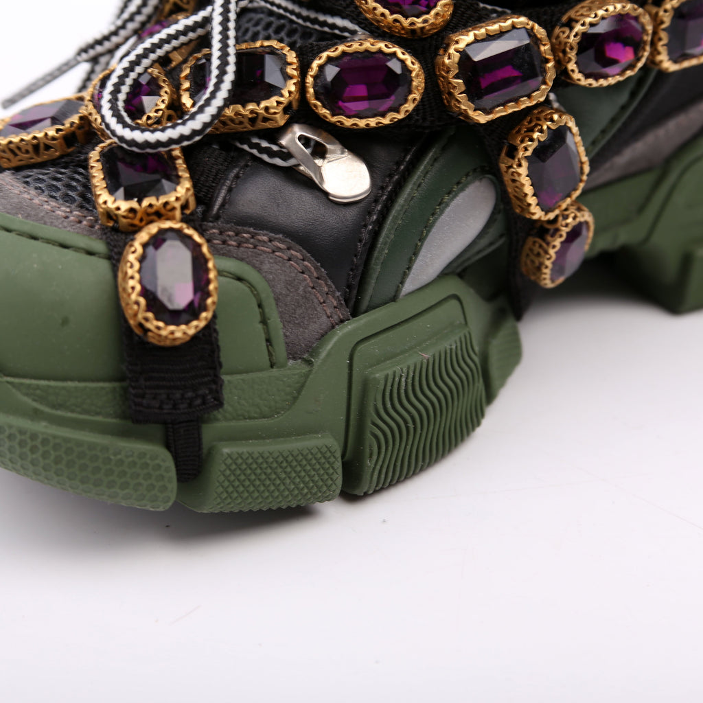 Flashtrek Jeweled Sneakers Size 34 Green