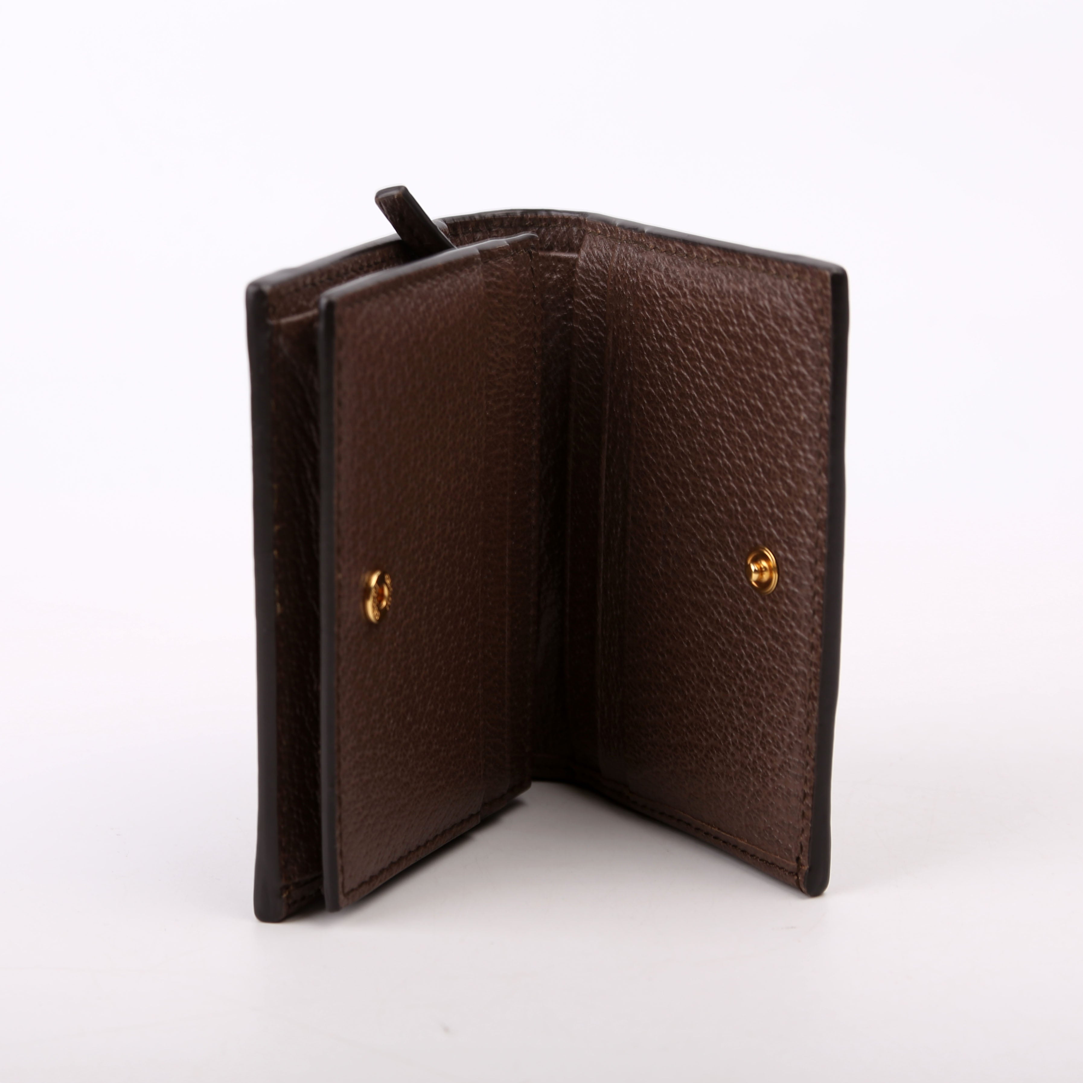 523155 Ophidia GG Card Case Wallet Brown