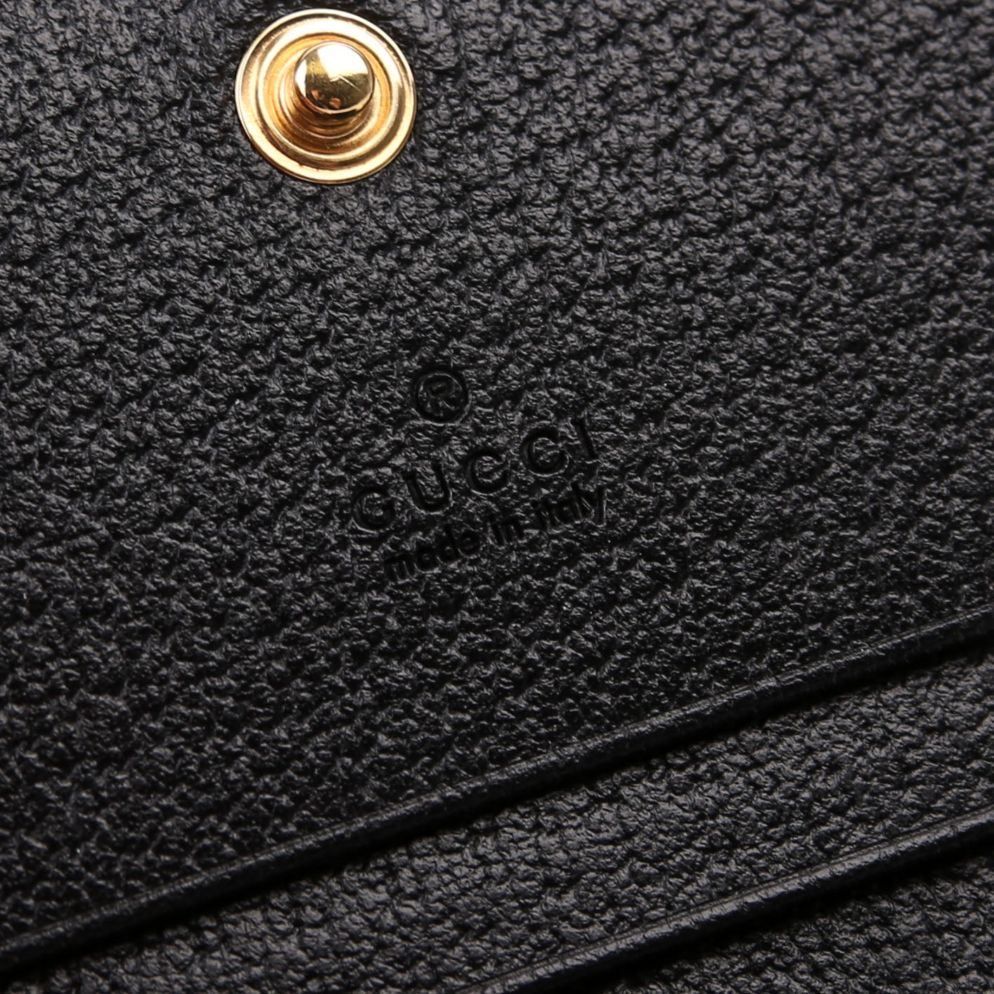 617195 GG Enamel Calfskin Lipstick Card Holder Chain Wallet Black