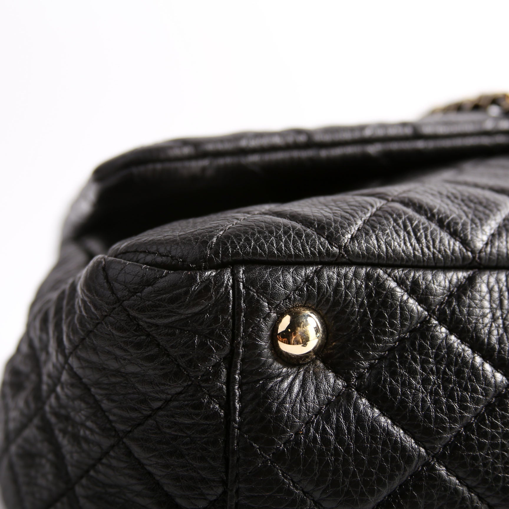 XXL Travel Flap Bag Calfskin Black