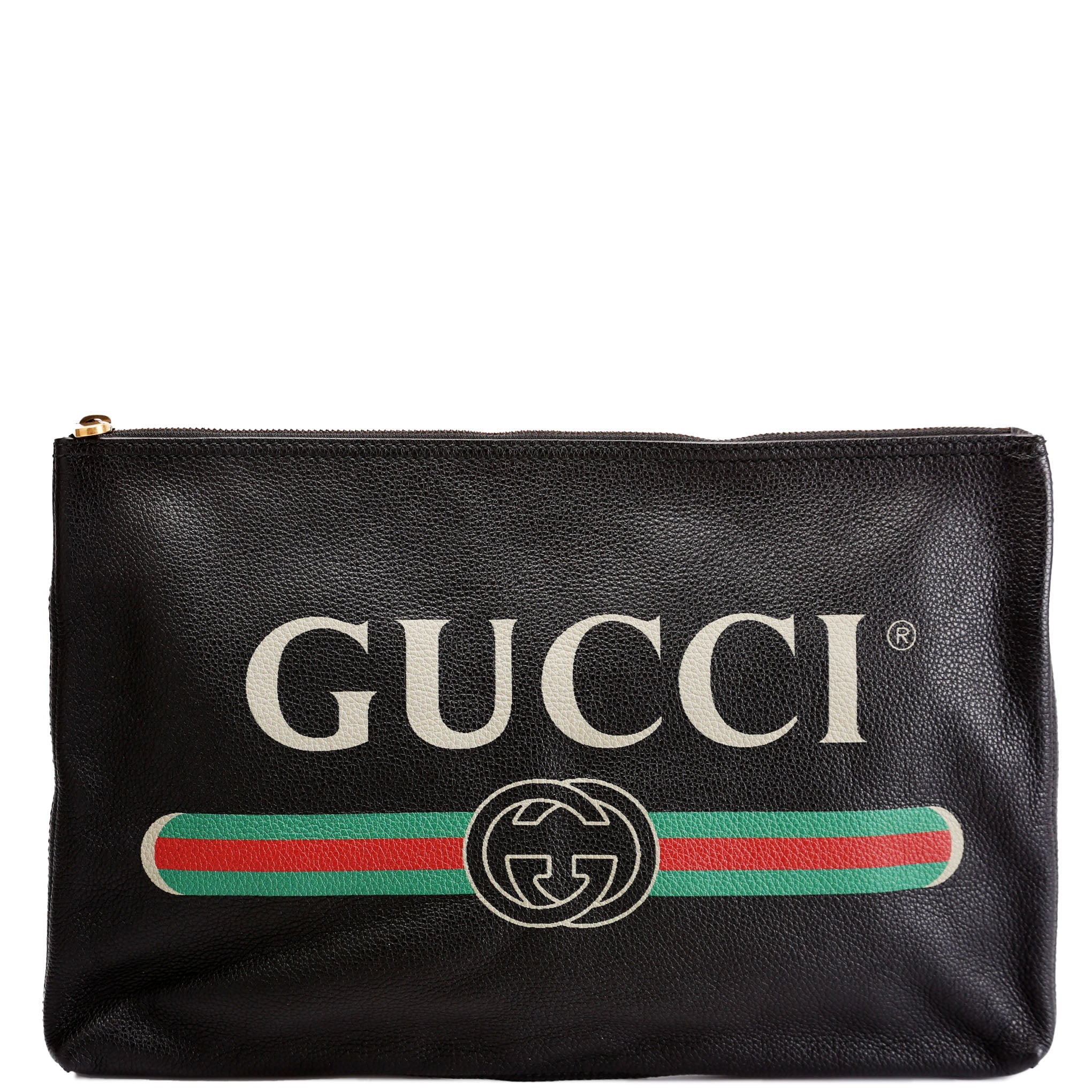 500984 Retro Logo Portfolio Large Pouch Black