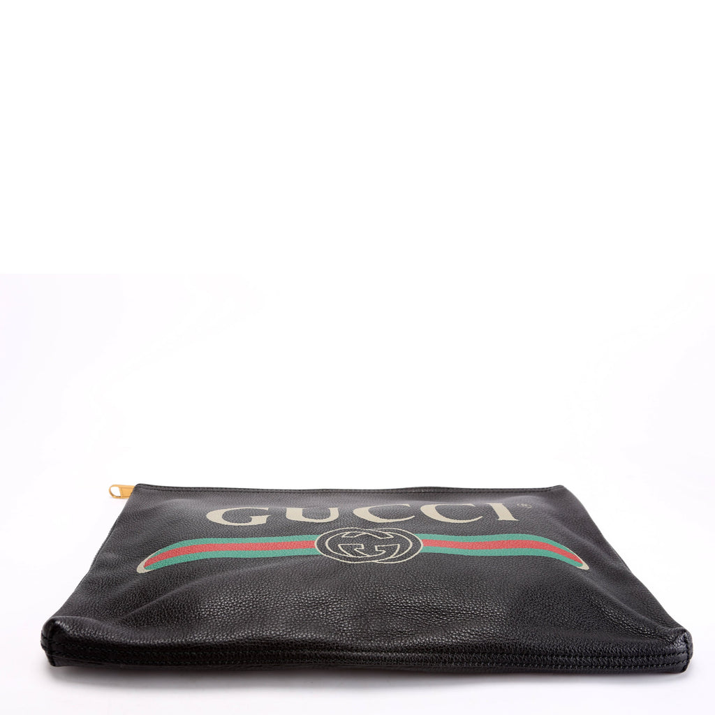 500984 Retro Logo Portfolio Large Pouch Black