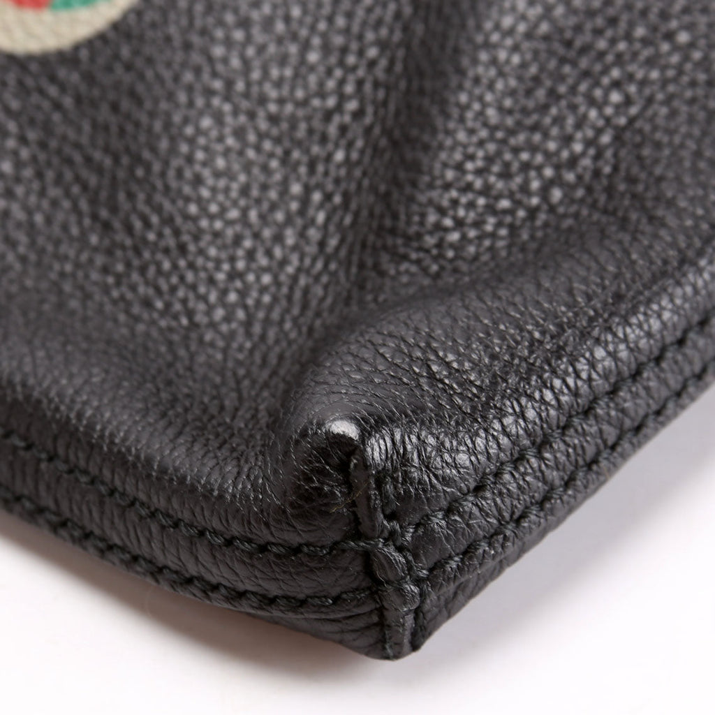 500984 Retro Logo Portfolio Large Pouch Black