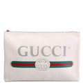 Gucci 500984 Retro Logo Portfolio Large Pouch White