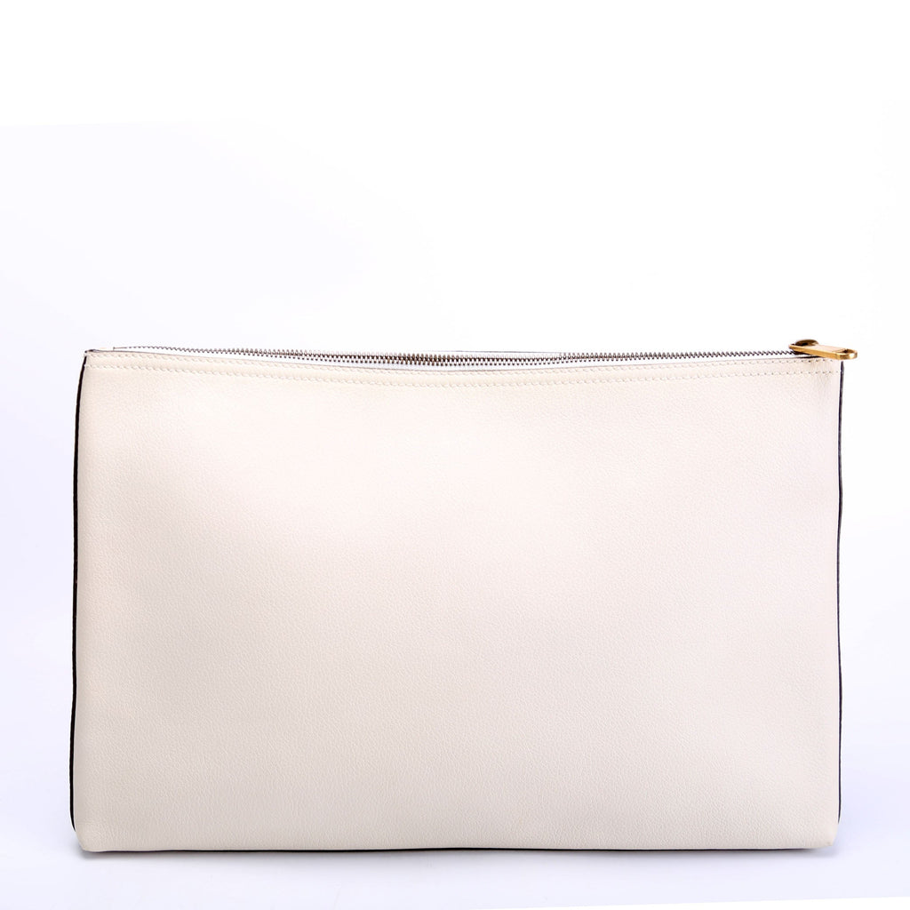 Gucci 500984 Retro Logo Portfolio Large Pouch White