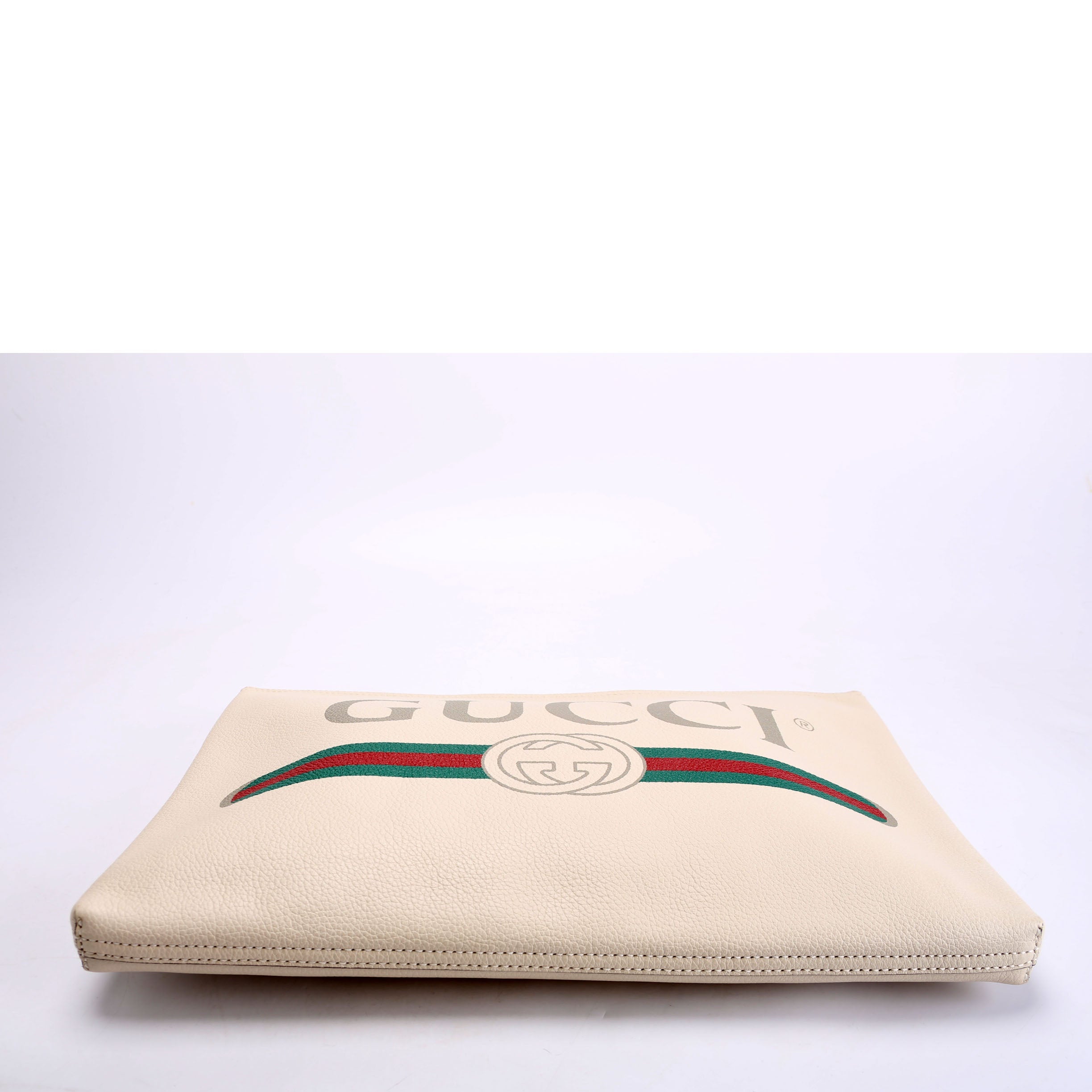Gucci 500984 Retro Logo Portfolio Large Pouch White