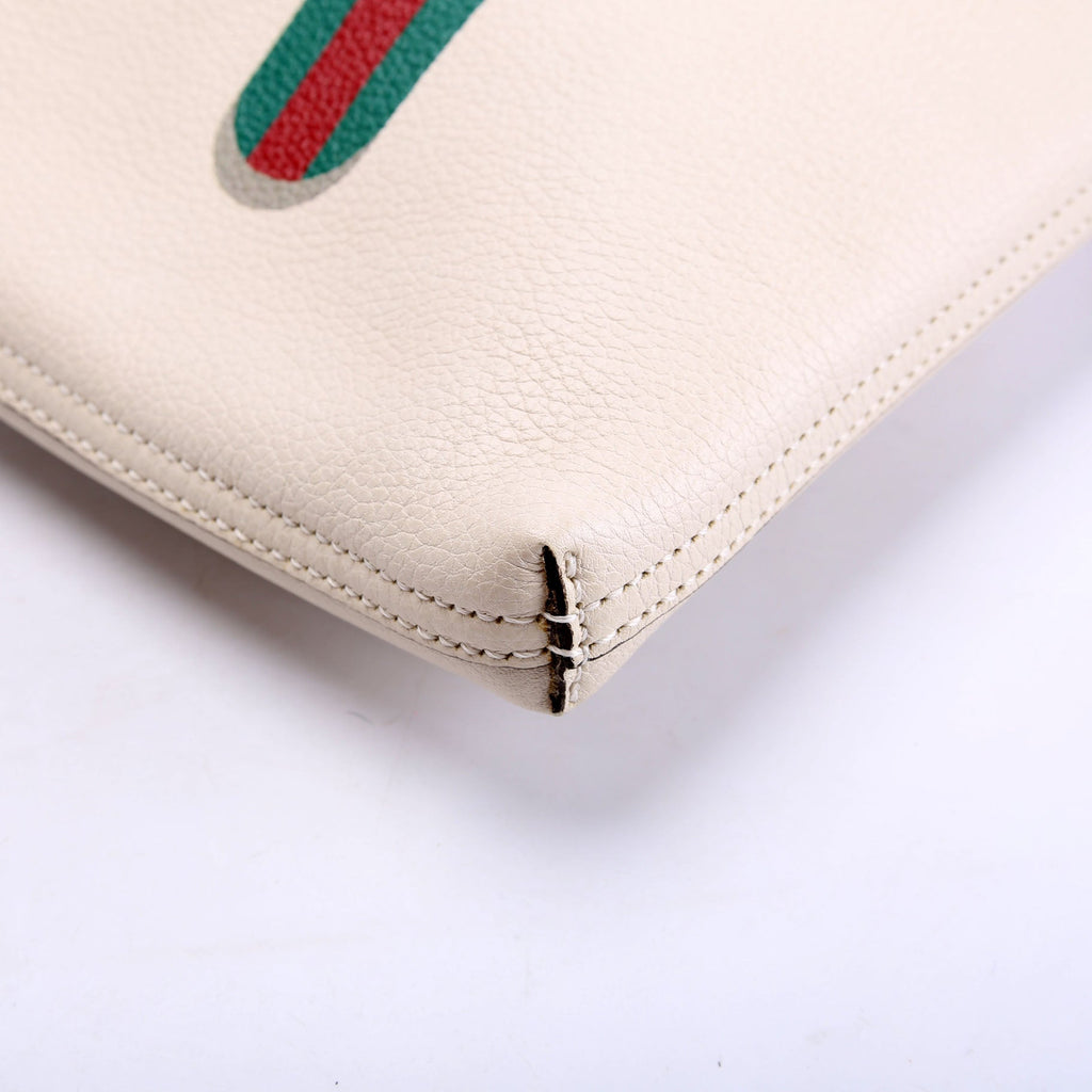 Gucci 500984 Retro Logo Portfolio Large Pouch White