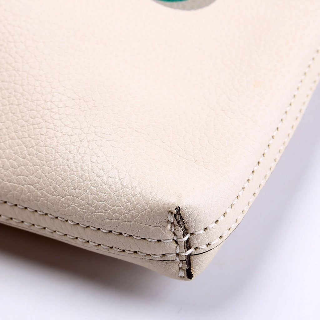 Gucci 500984 Retro Logo Portfolio Large Pouch White