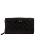 388680 Bow Zip Around Wallet Guccissima Black