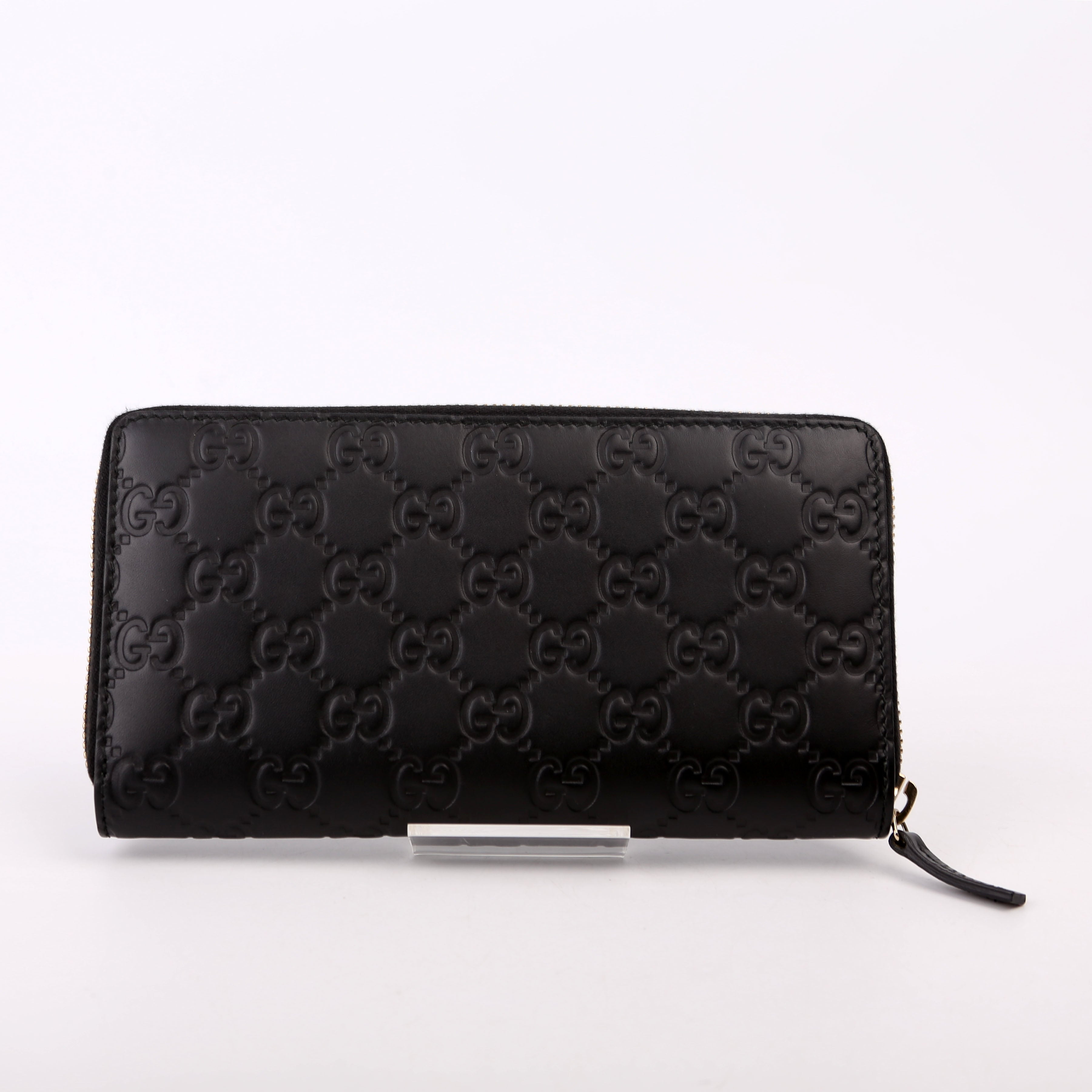 388680 Bow Zip Around Wallet Guccissima Black