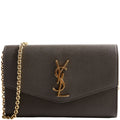 Uptown Chain Wallet Grain 607788 Gray