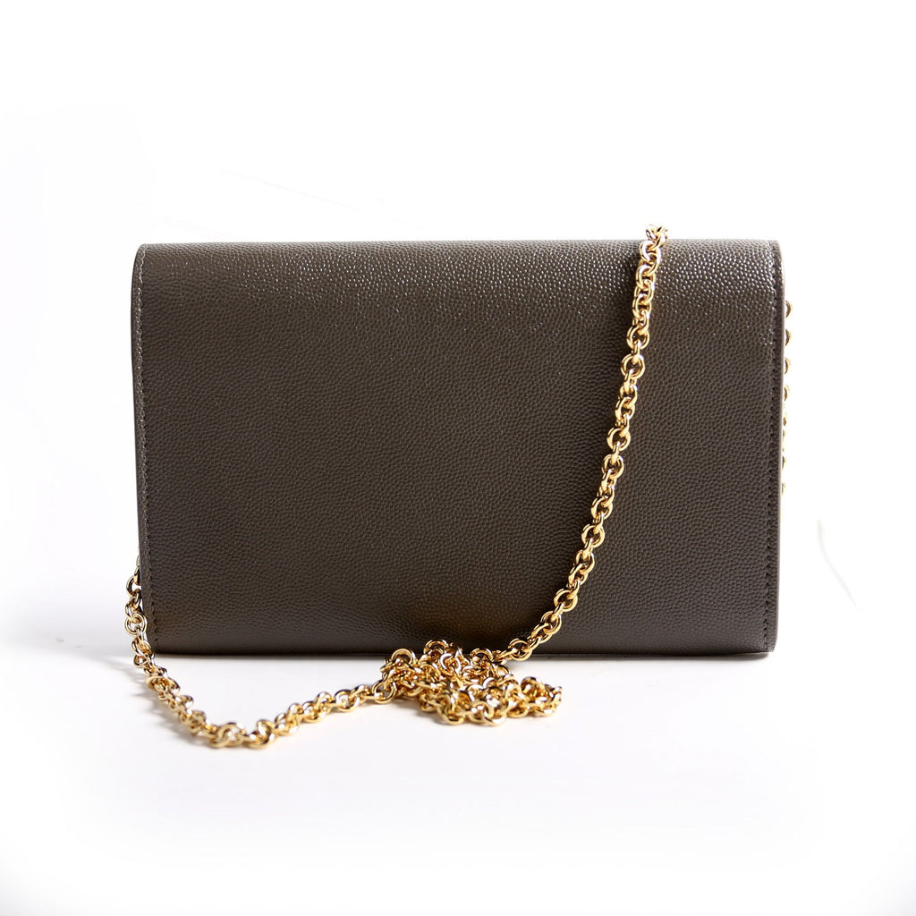 Uptown Chain Wallet Grain 607788 Gray