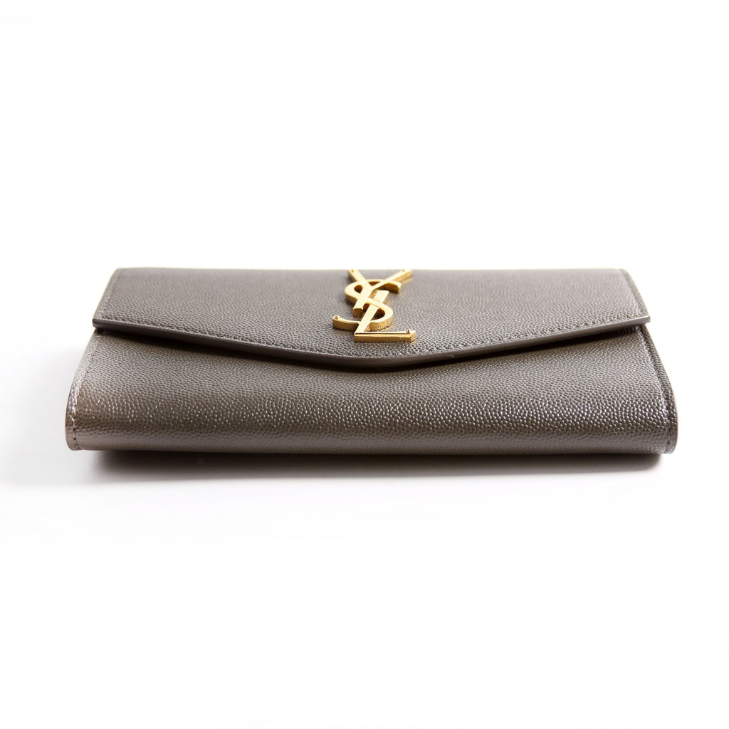 Uptown Chain Wallet Grain 607788 Gray