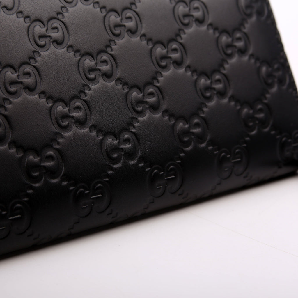 388680 Bow Zip Around Wallet Guccissima Black