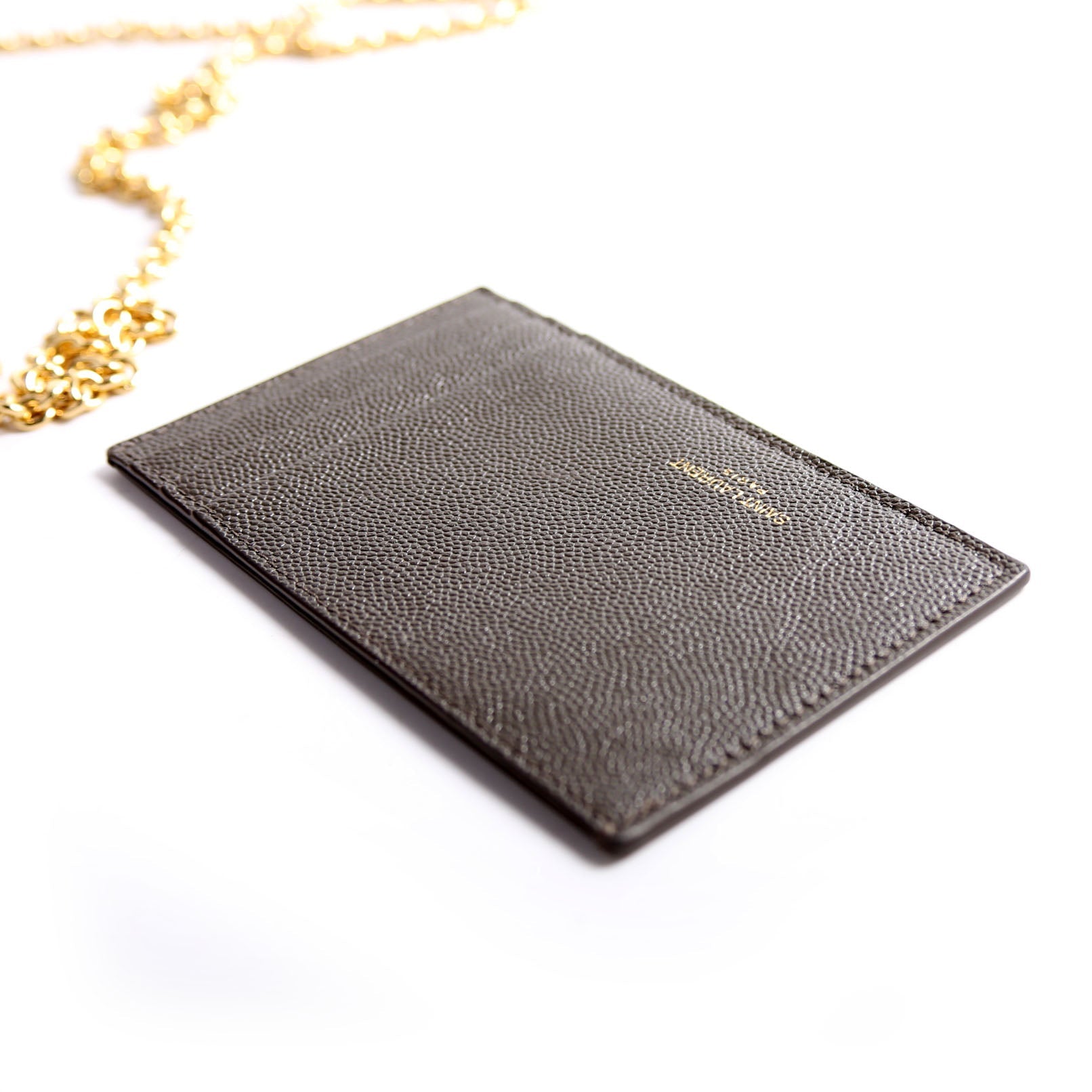 Uptown Chain Wallet Grain 607788 Gray