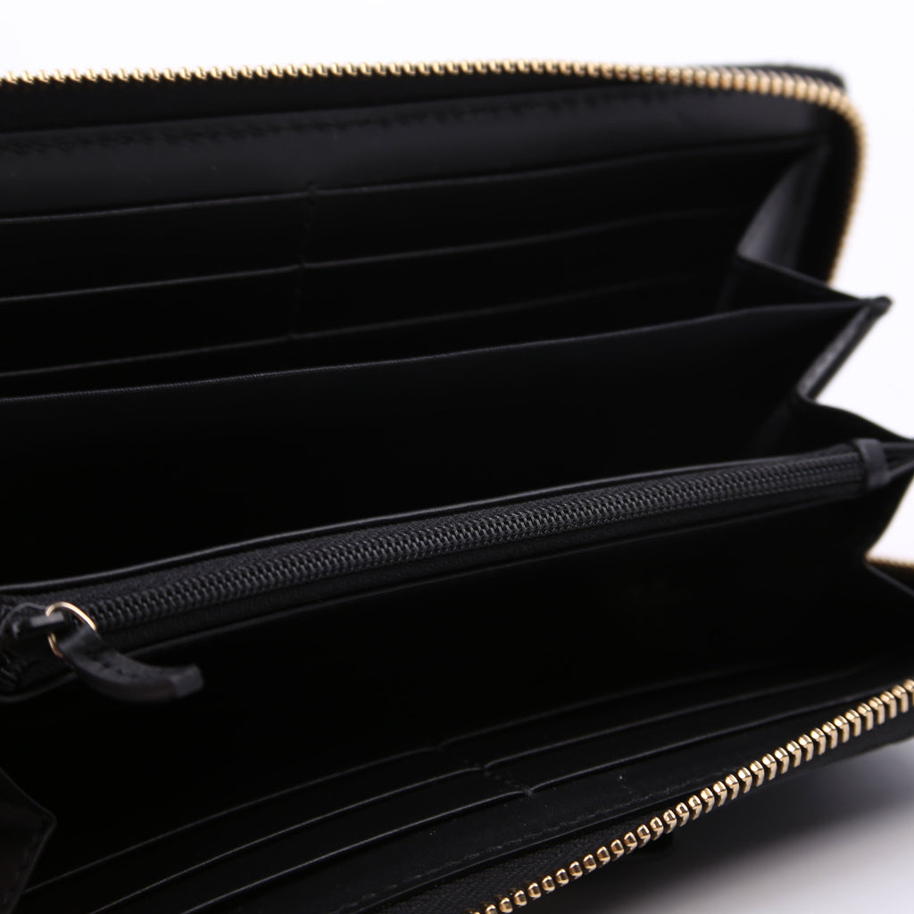 388680 Bow Zip Around Wallet Guccissima Black