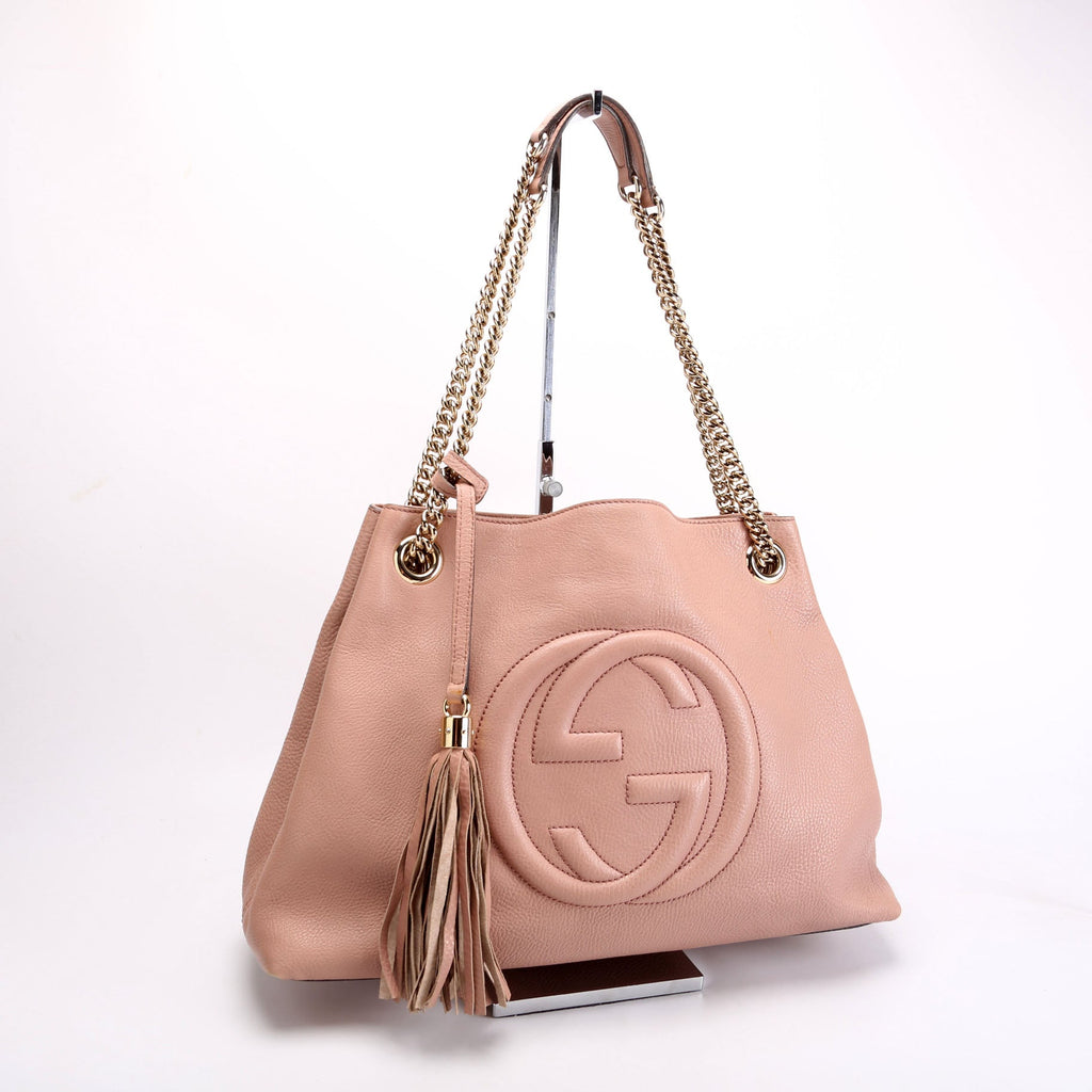 Gucci 308982 Soho Leather Shoulder Medium Tan