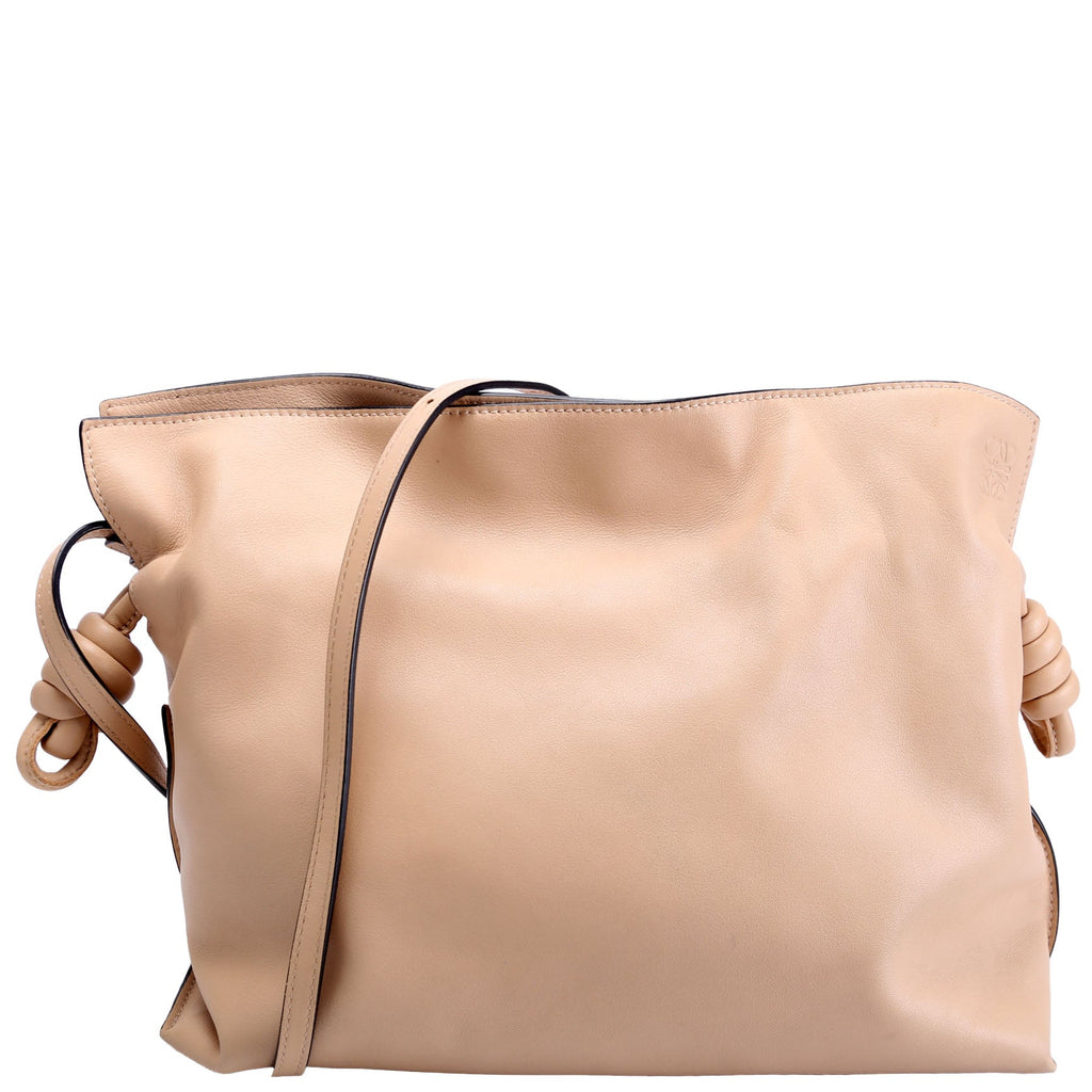 Flamenco Knot Clutch Calfskin Small Tan
