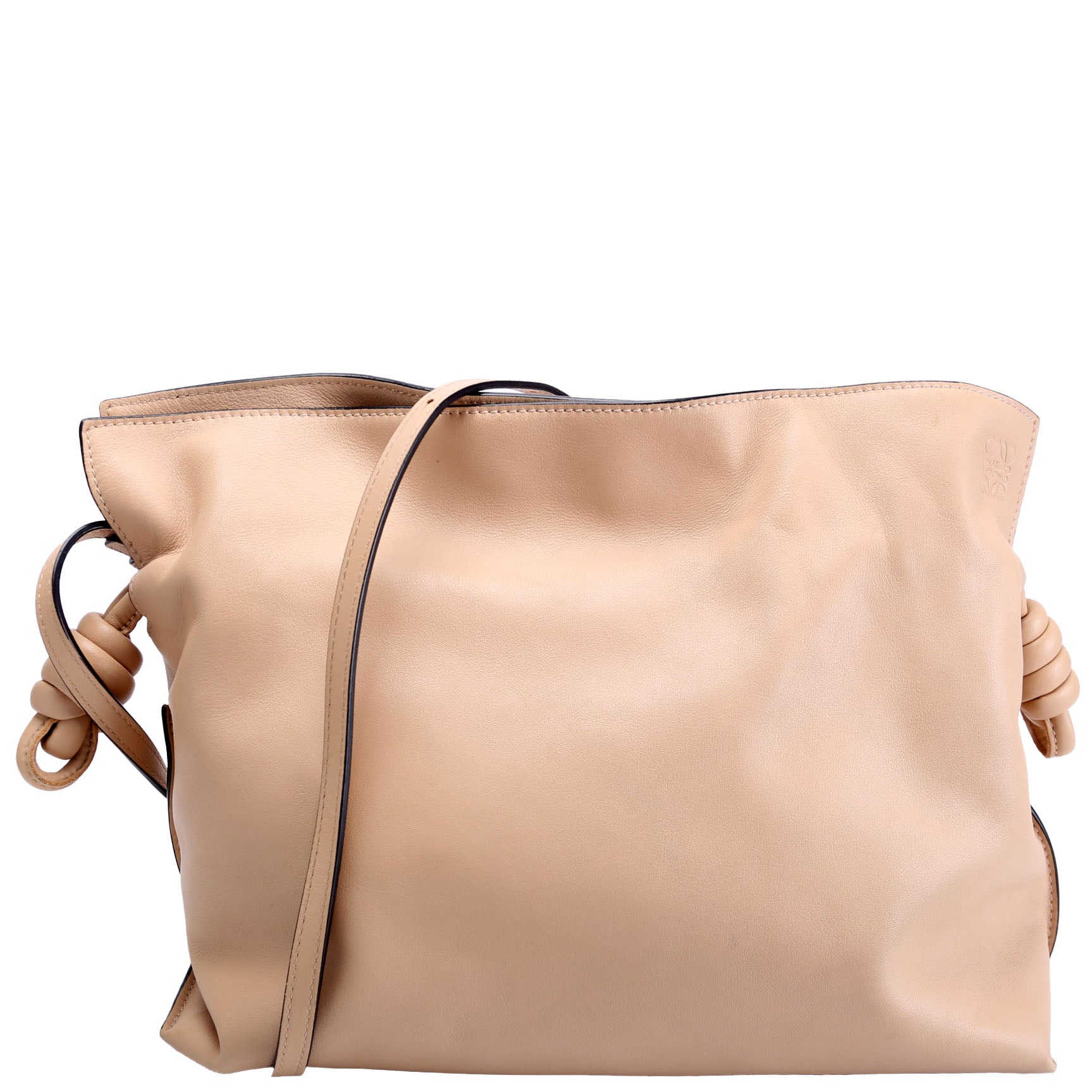 Flamenco Knot Clutch Calfskin Small Tan