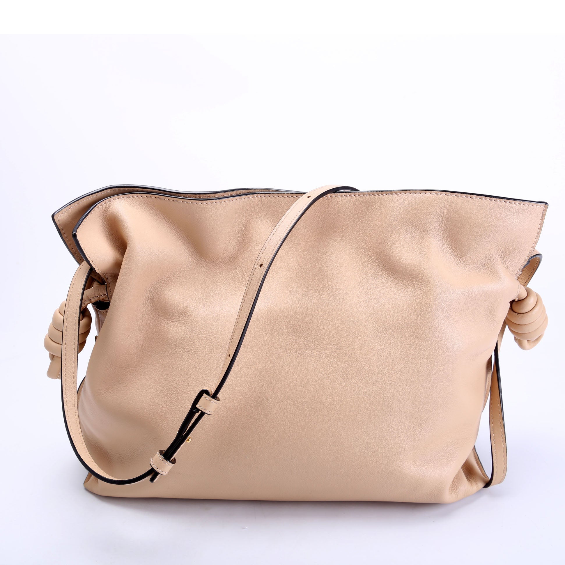 Flamenco Knot Clutch Calfskin Small Tan