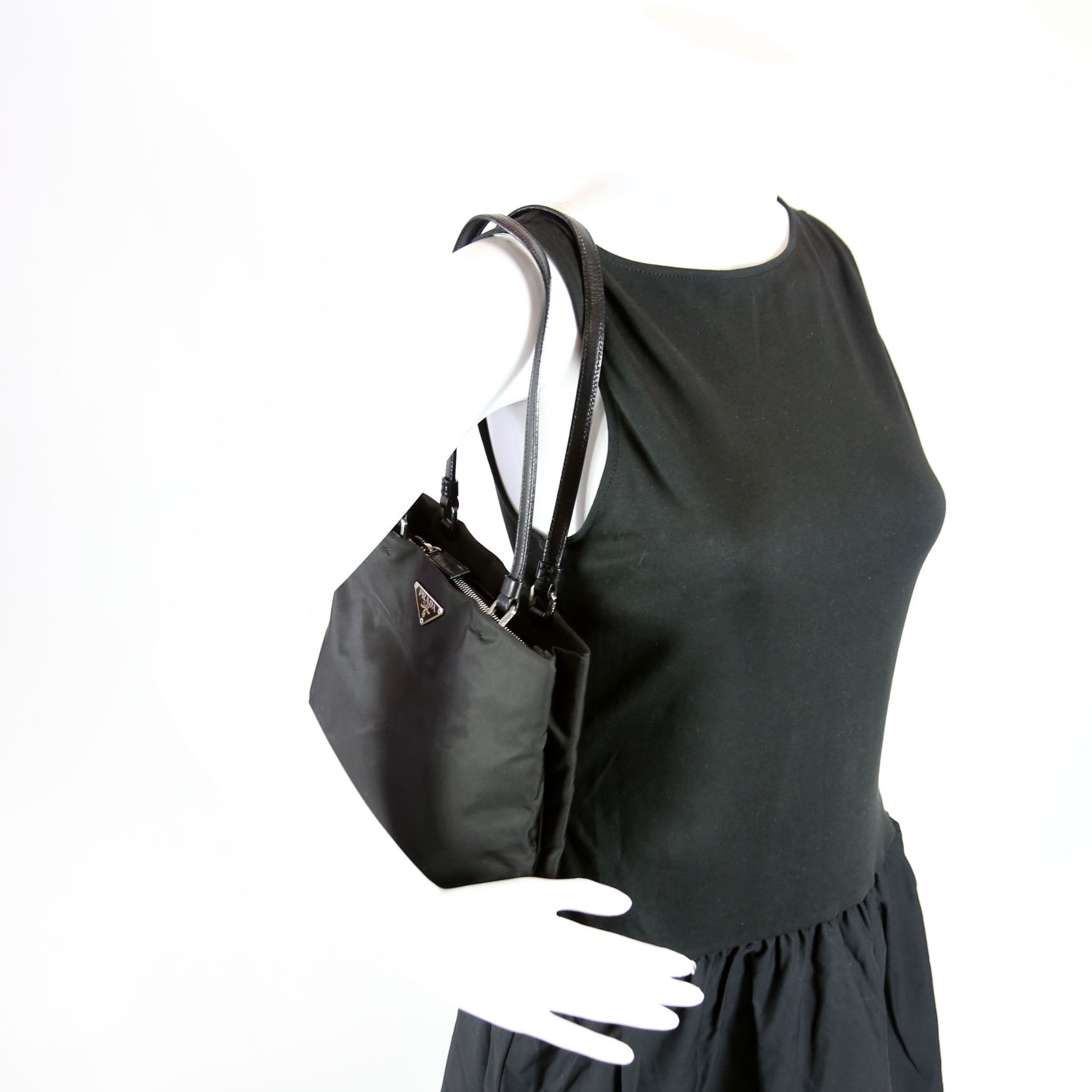 B11214 Tessuto Nylon Mini Tote Black