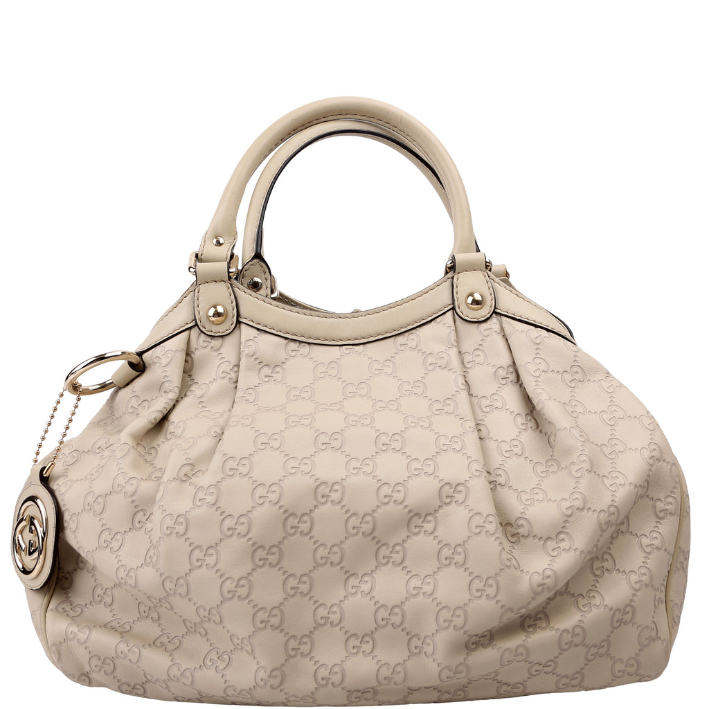 211944 Sukey GG Leather Medium Cream