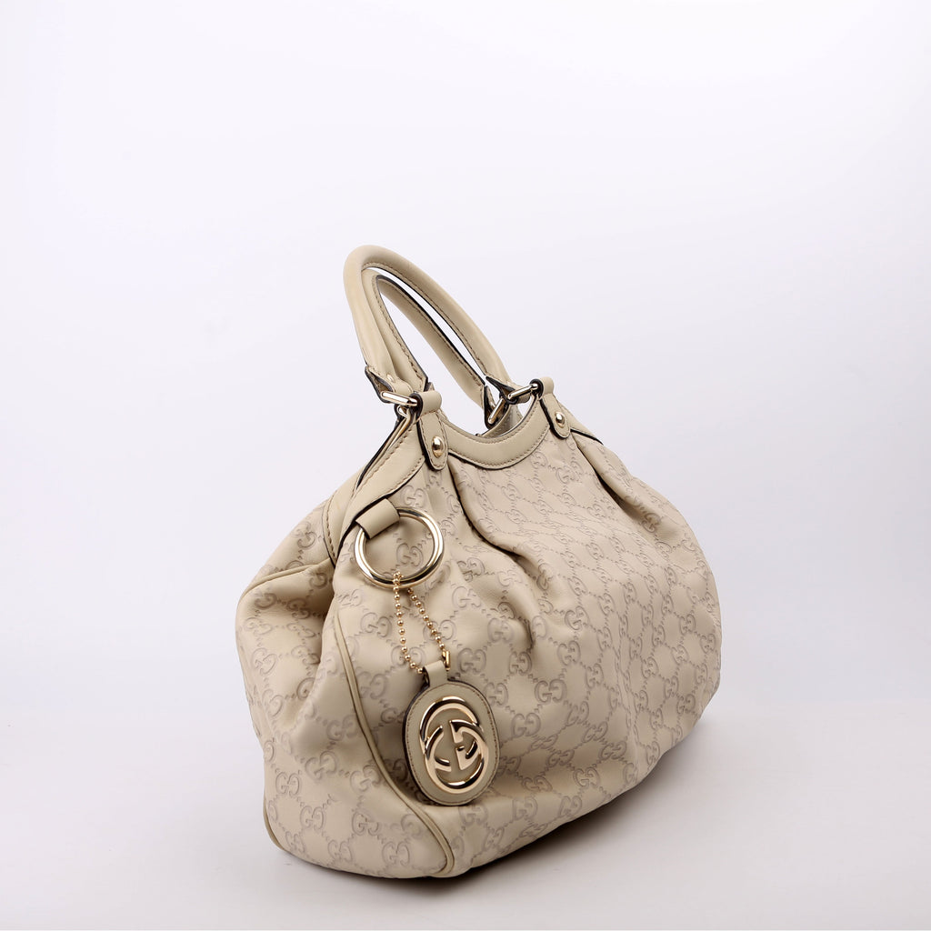 211944 Sukey GG Leather Medium Cream