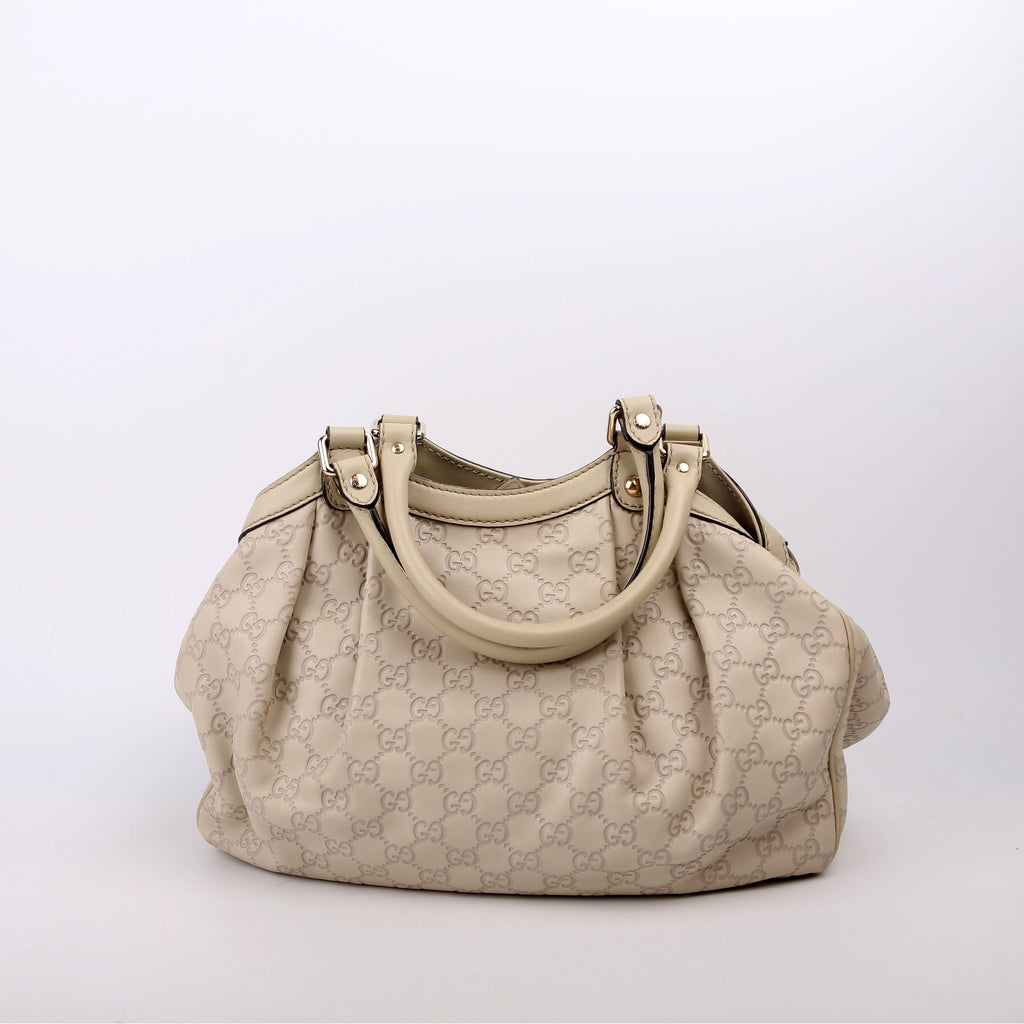 211944 Sukey GG Leather Medium Cream