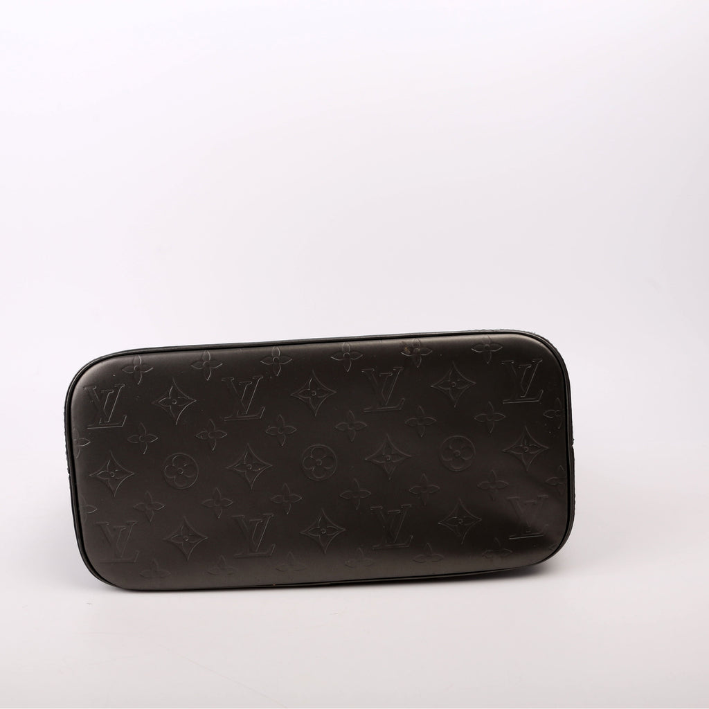 Stockton Monogram Matte Leather Gray