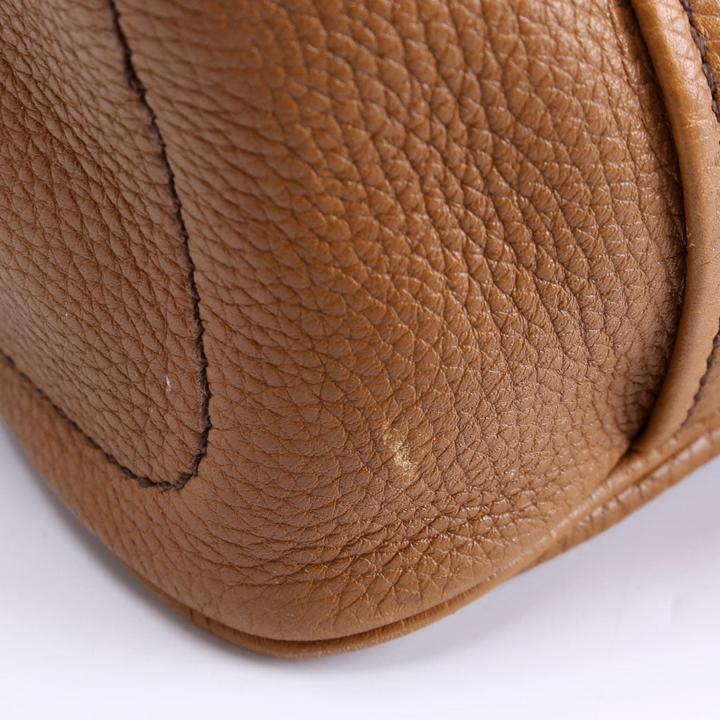 Vitello Daino Small Hobo Vintage Brown