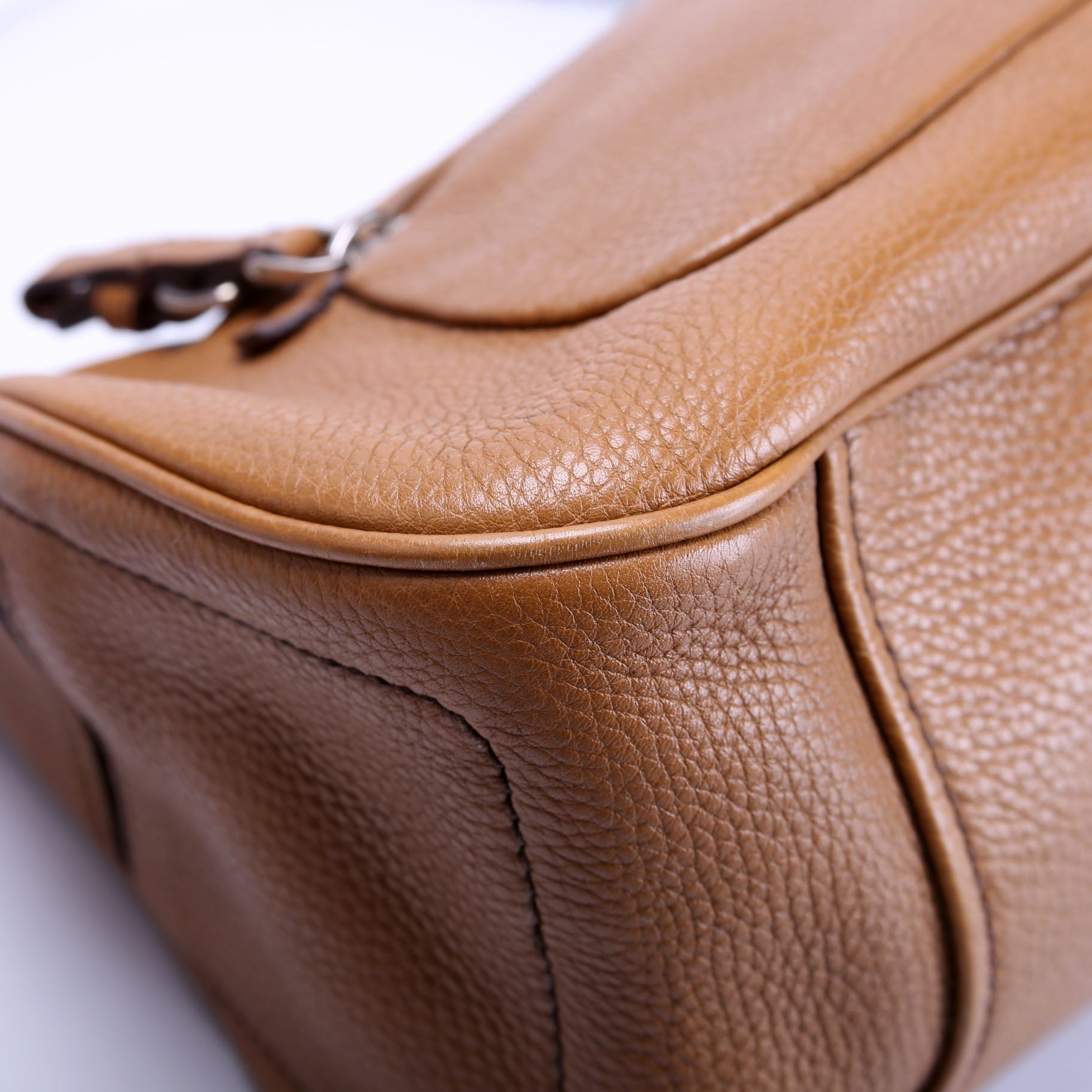 Vitello Daino Small Hobo Vintage Brown