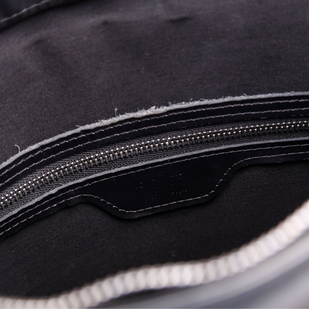 Stockton Monogram Matte Leather Gray