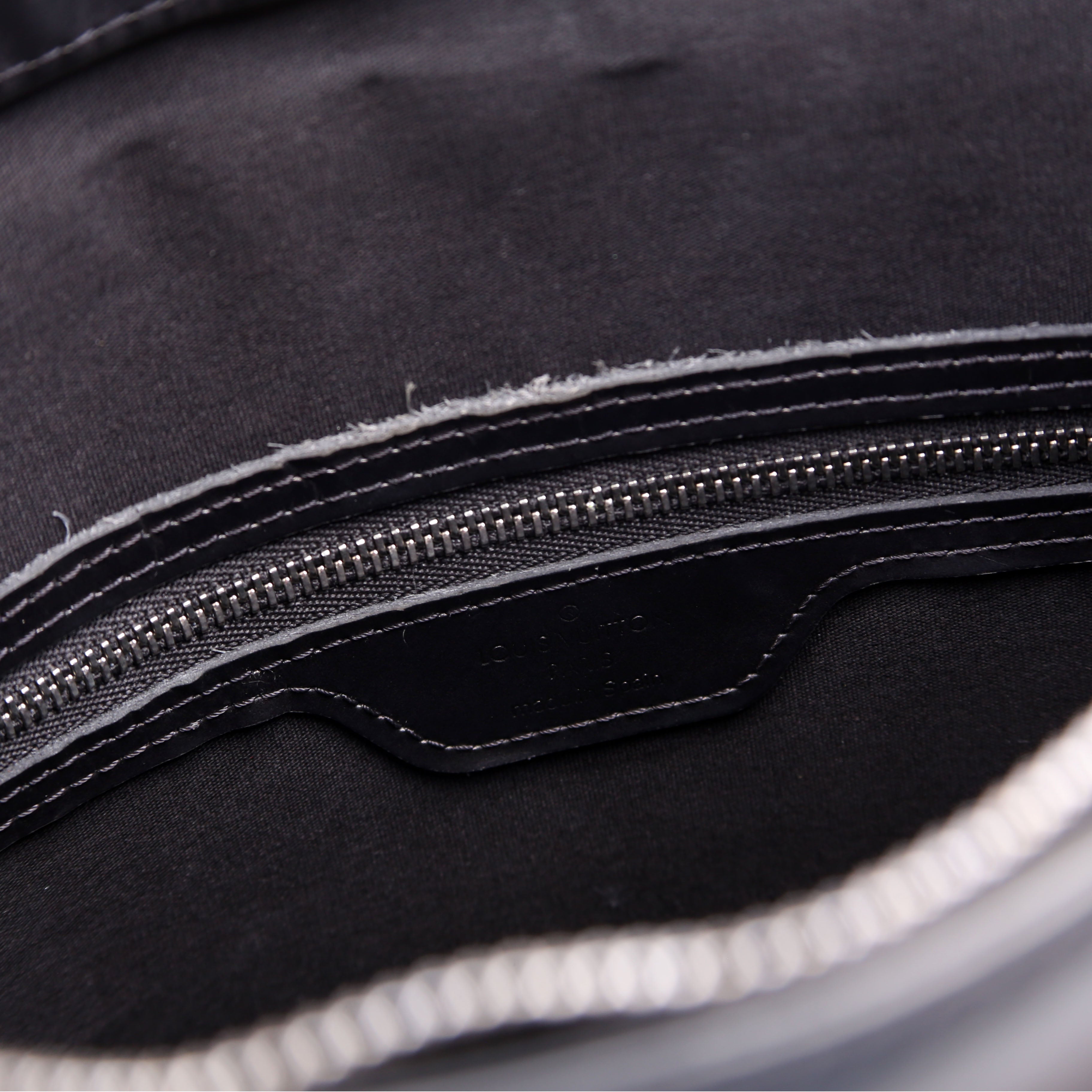 Stockton Monogram Matte Leather Gray