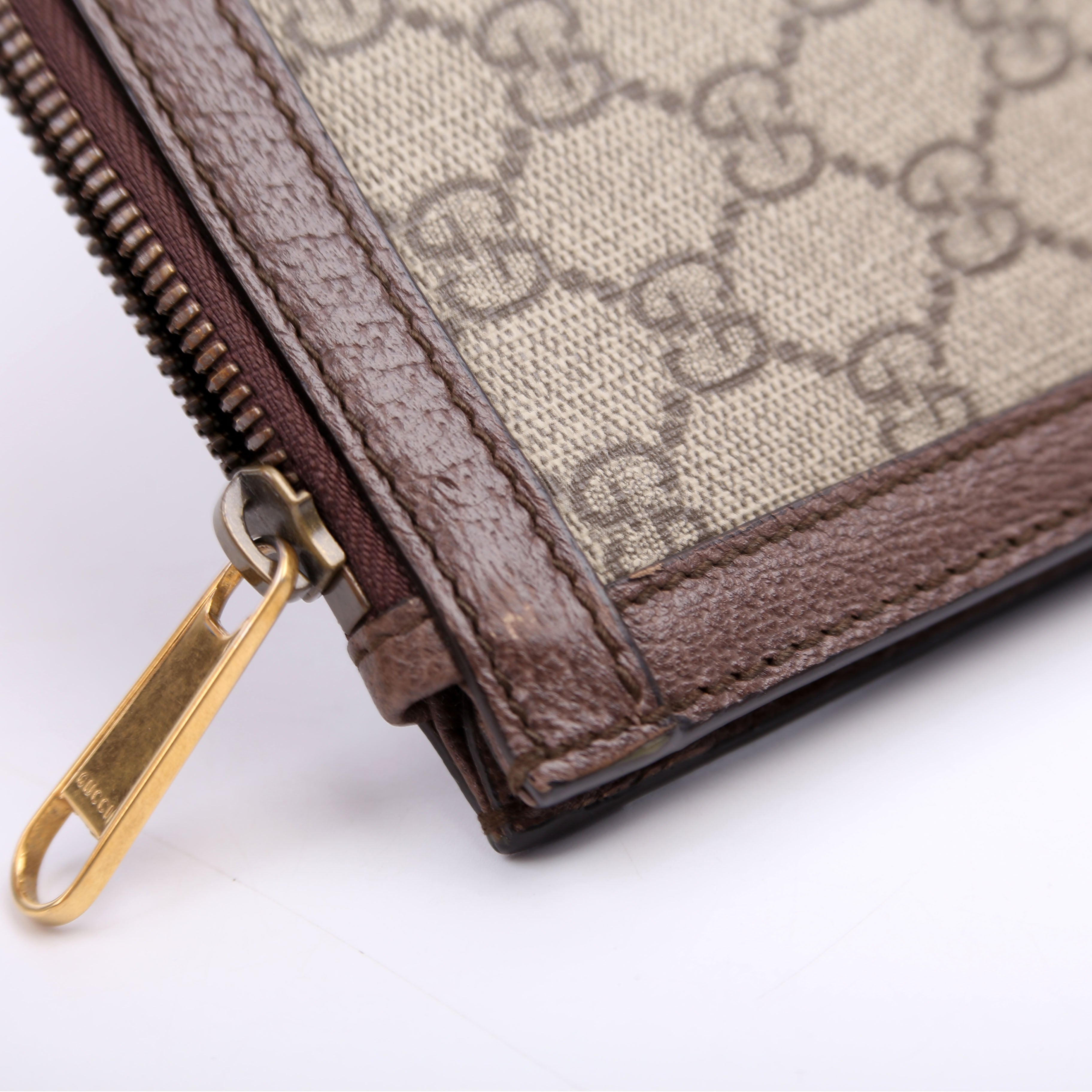 523359 GG Supreme Ophidia Portfolio Clutch Brown