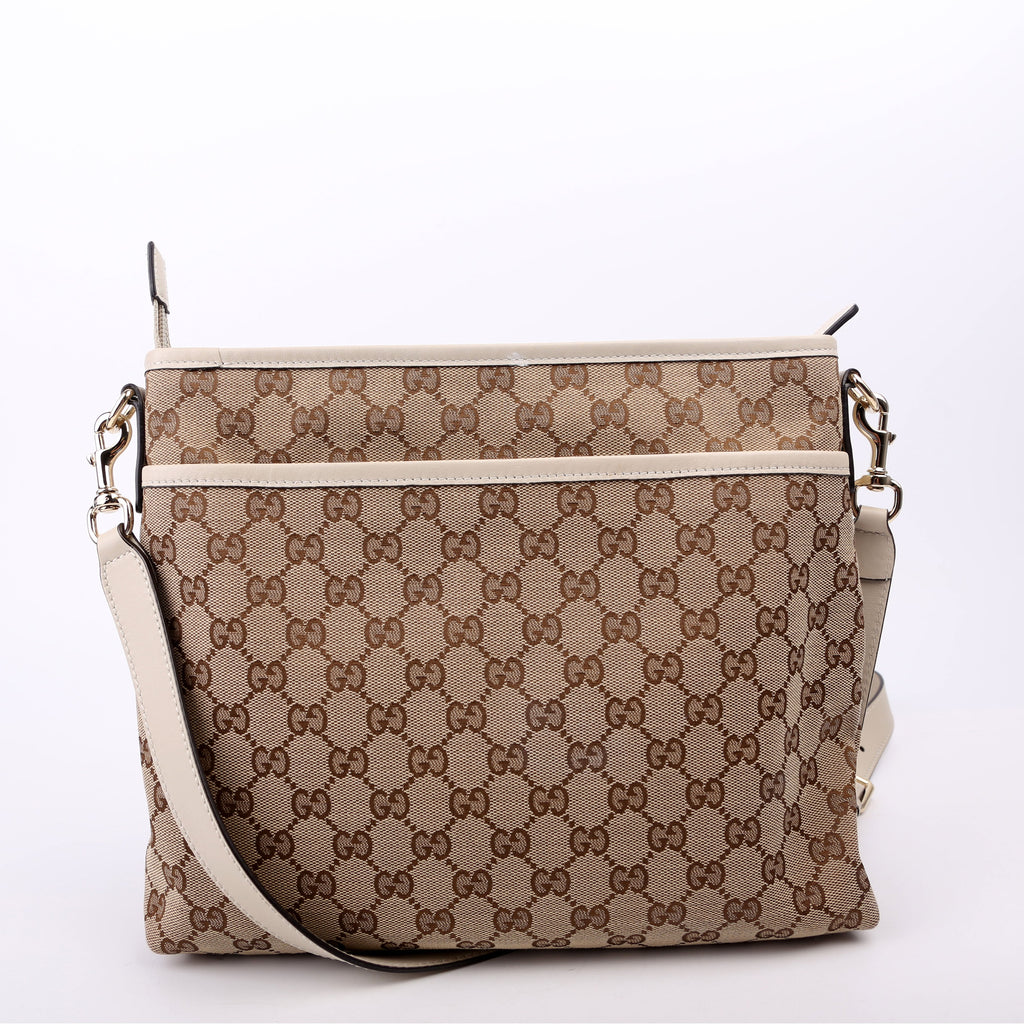 388924 GG Canvas Crossbody White