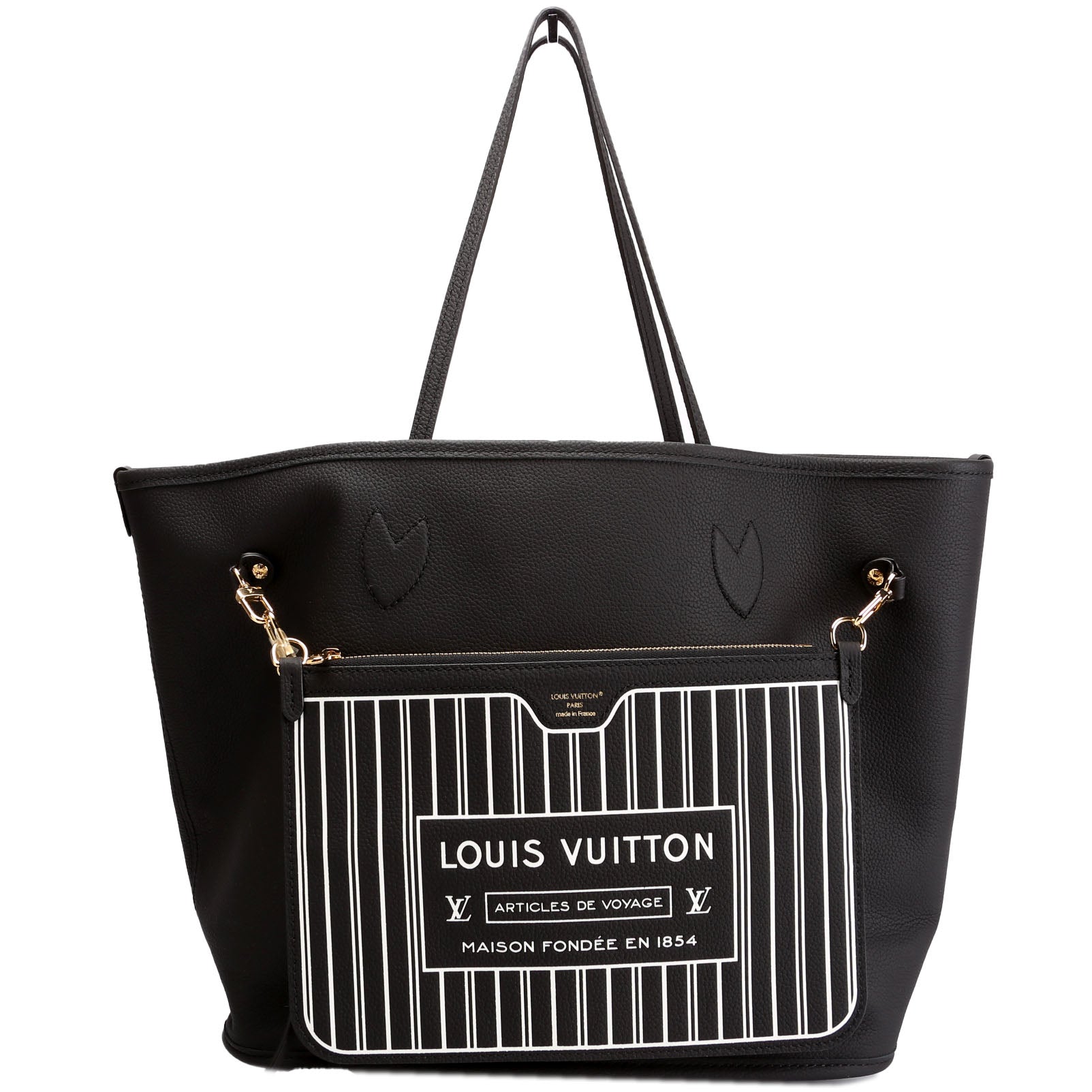 Neverfull MM Inside Out Leather/Monogram Black
