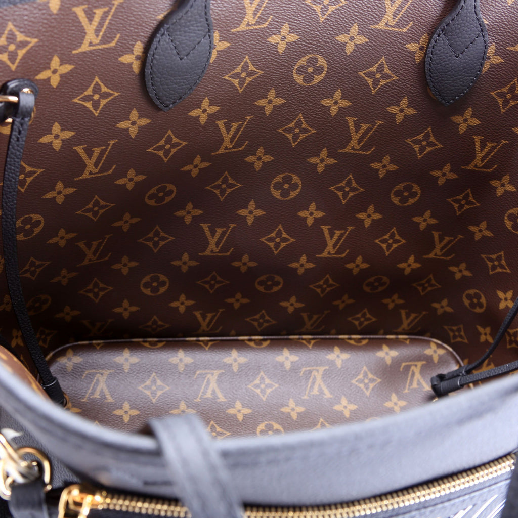 Neverfull MM Inside Out Leather/Monogram Black