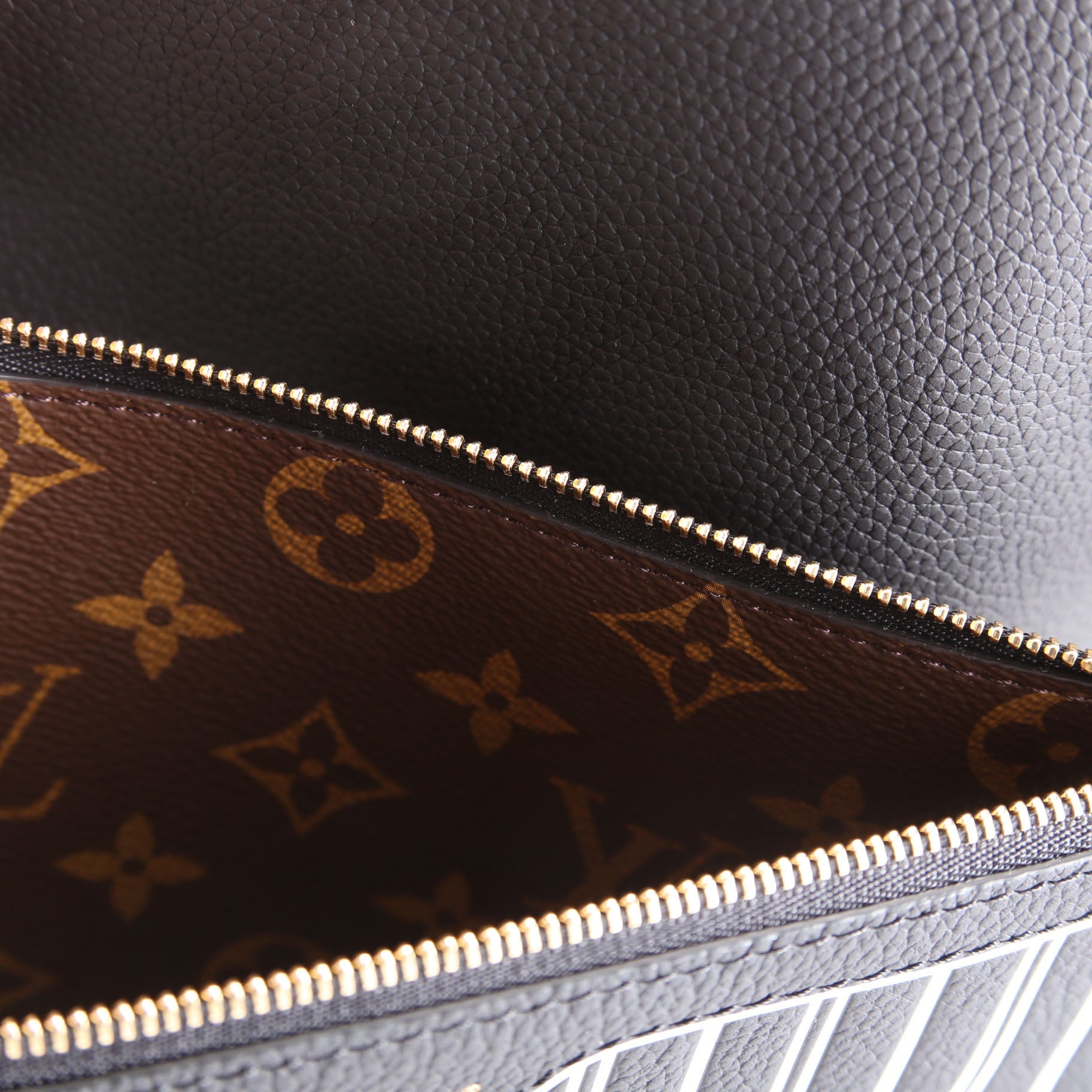 Neverfull MM Inside Out Leather/Monogram Black