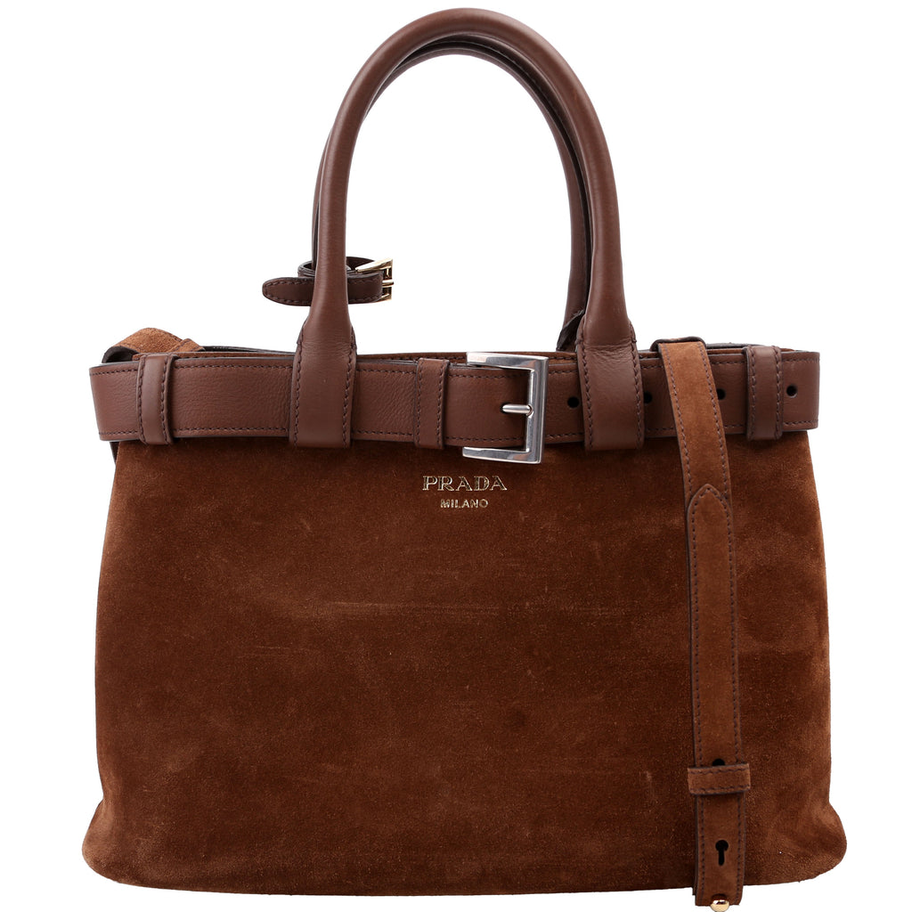 Buckle Bag With Belt Scamosciate Small Brown