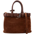 Buckle Bag With Belt Scamosciate Small Brown