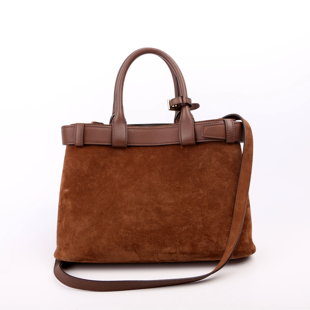 Buckle Bag With Belt Scamosciate Small Brown