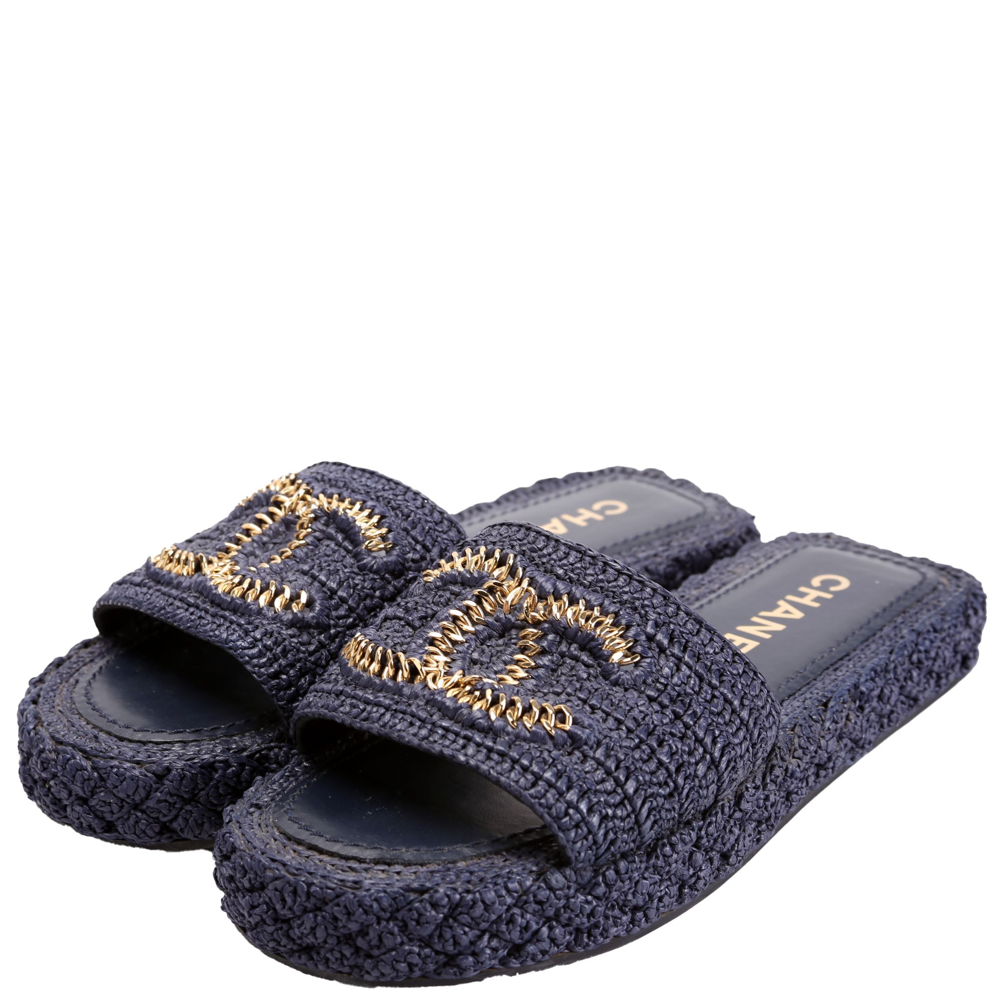 CC Braided Cord Espadrille Sandals Size 38 Blue
