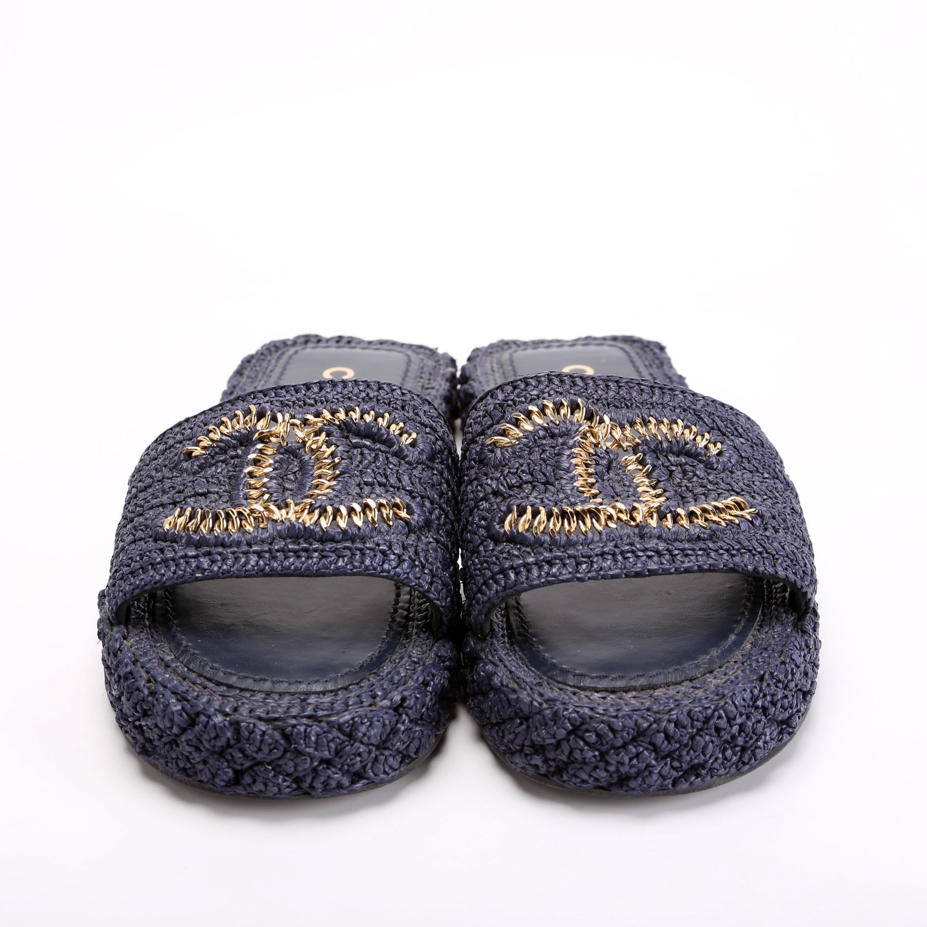 CC Braided Cord Espadrille Sandals Size 38 Blue