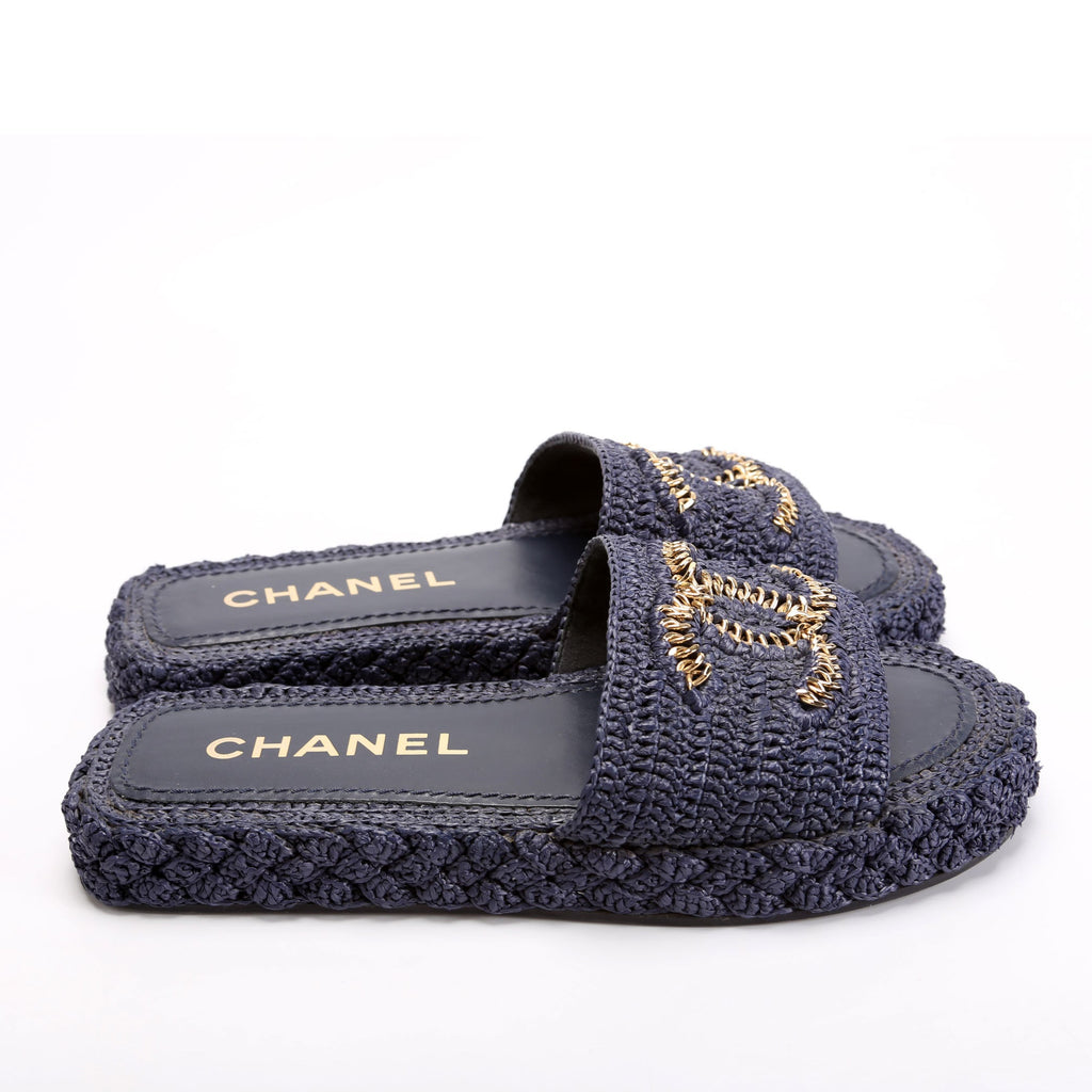 CC Braided Cord Espadrille Sandals Size 38 Blue