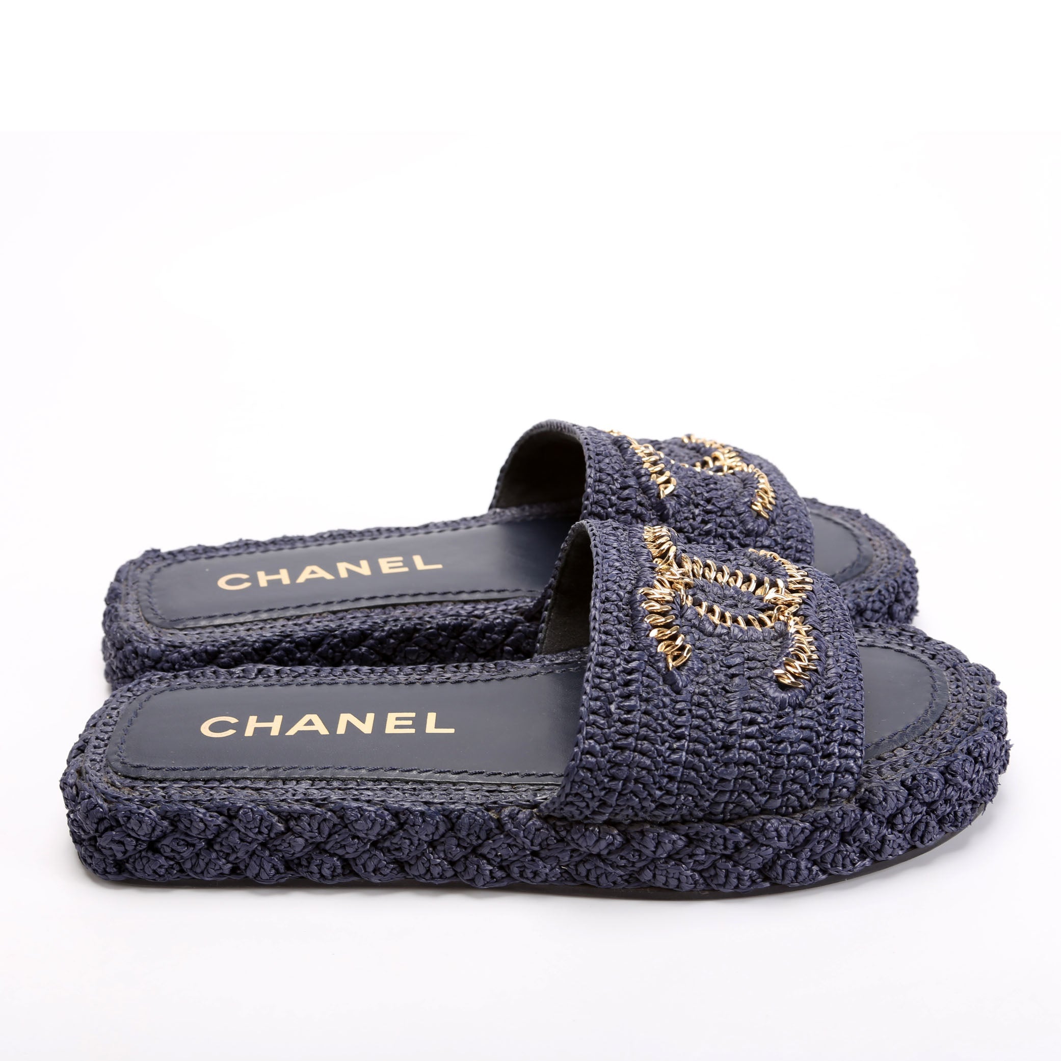 CC Braided Cord Espadrille Sandals Size 38 Blue