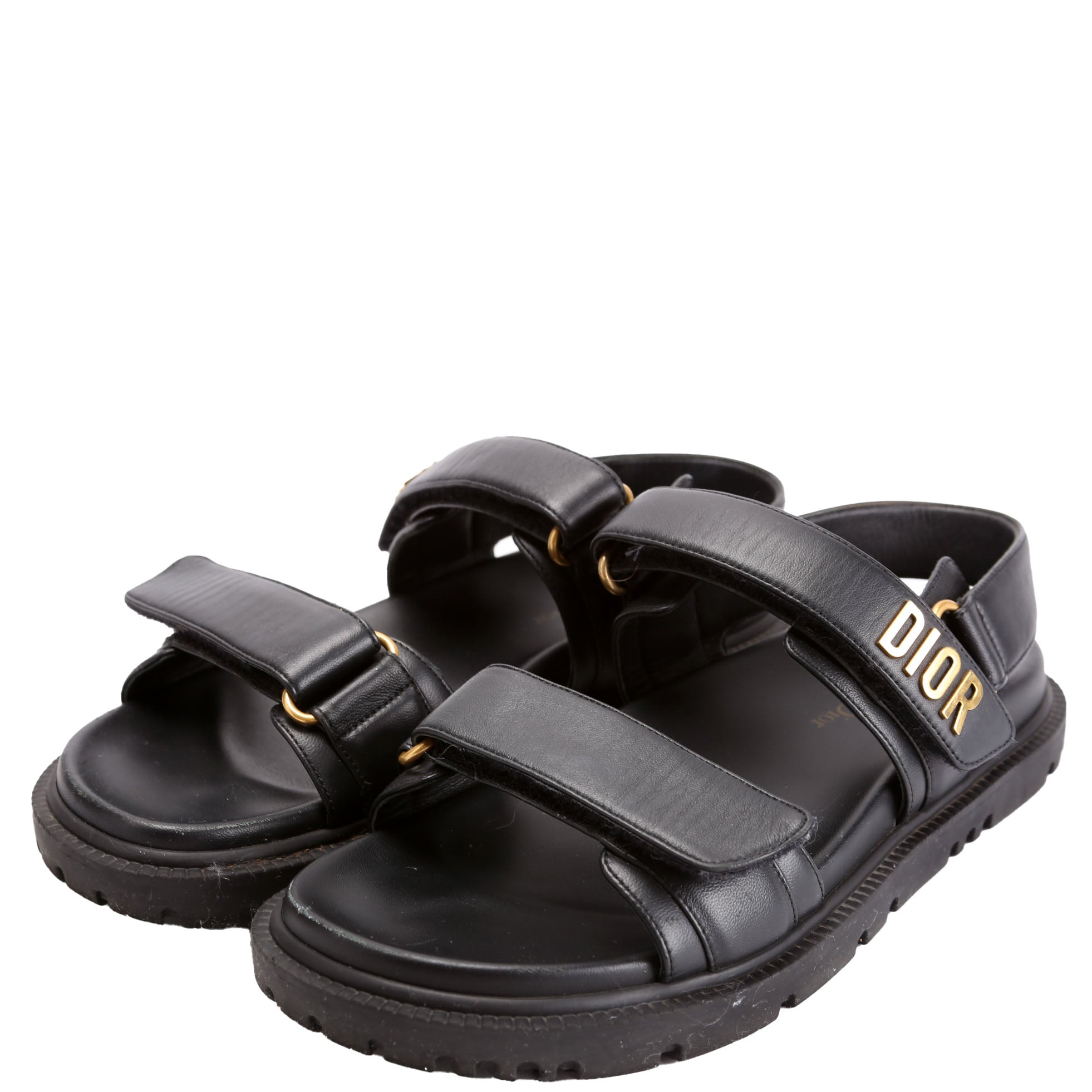 Dioract Leather Sandals Size 39 Black