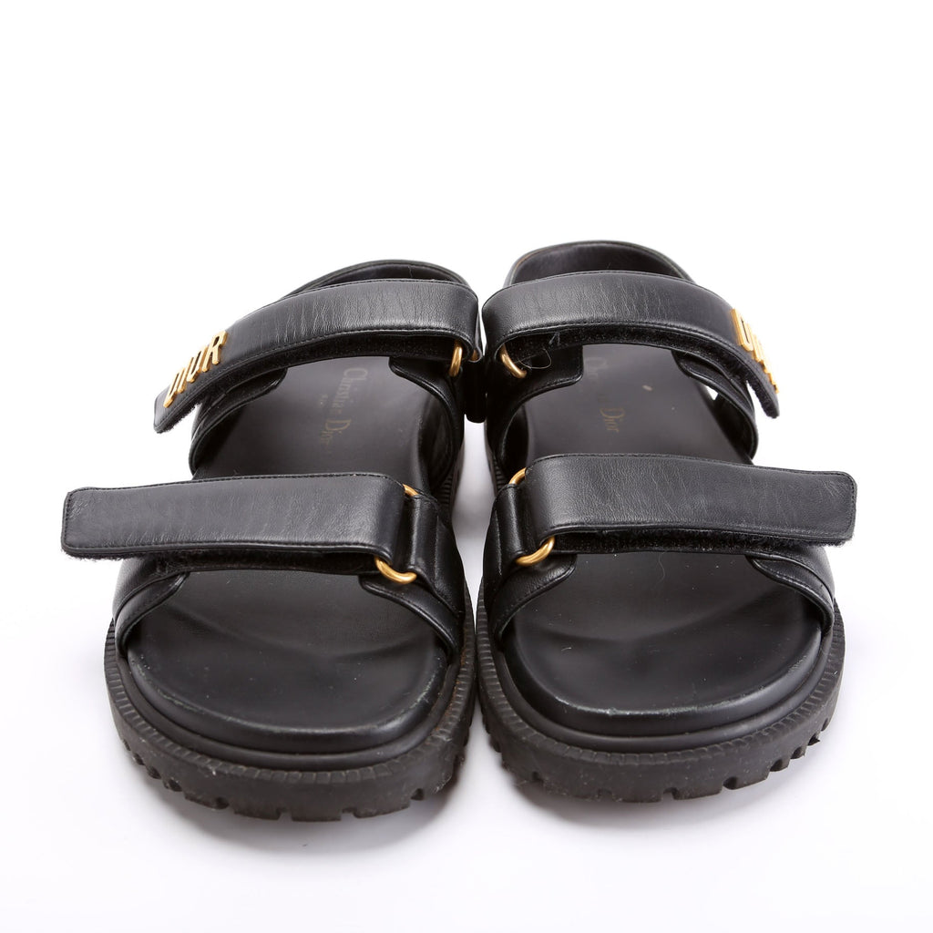 Dioract Leather Sandals Size 39 Black