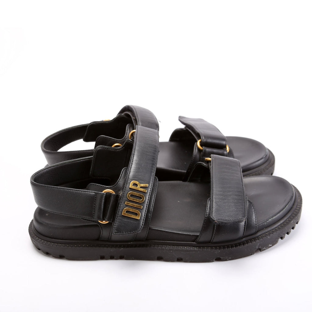 Dioract Leather Sandals Size 39 Black