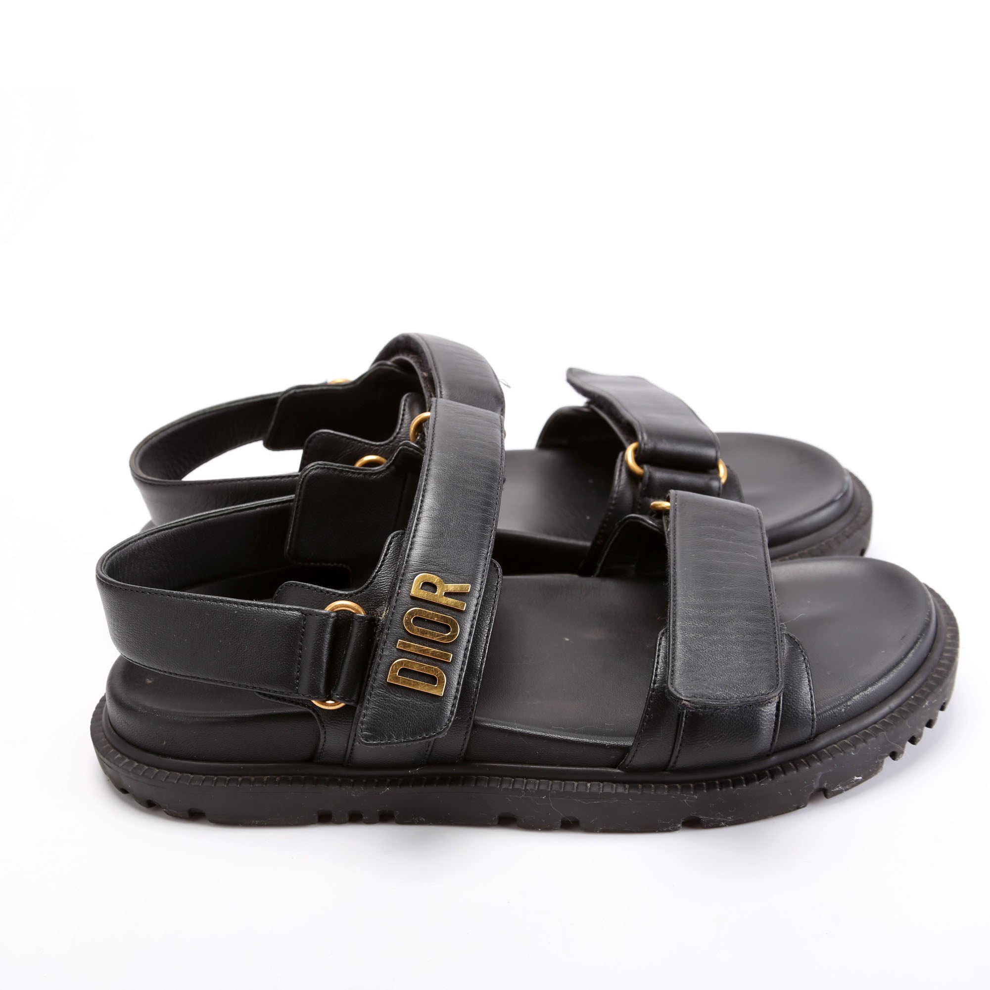 Dioract Leather Sandals Size 39 Black