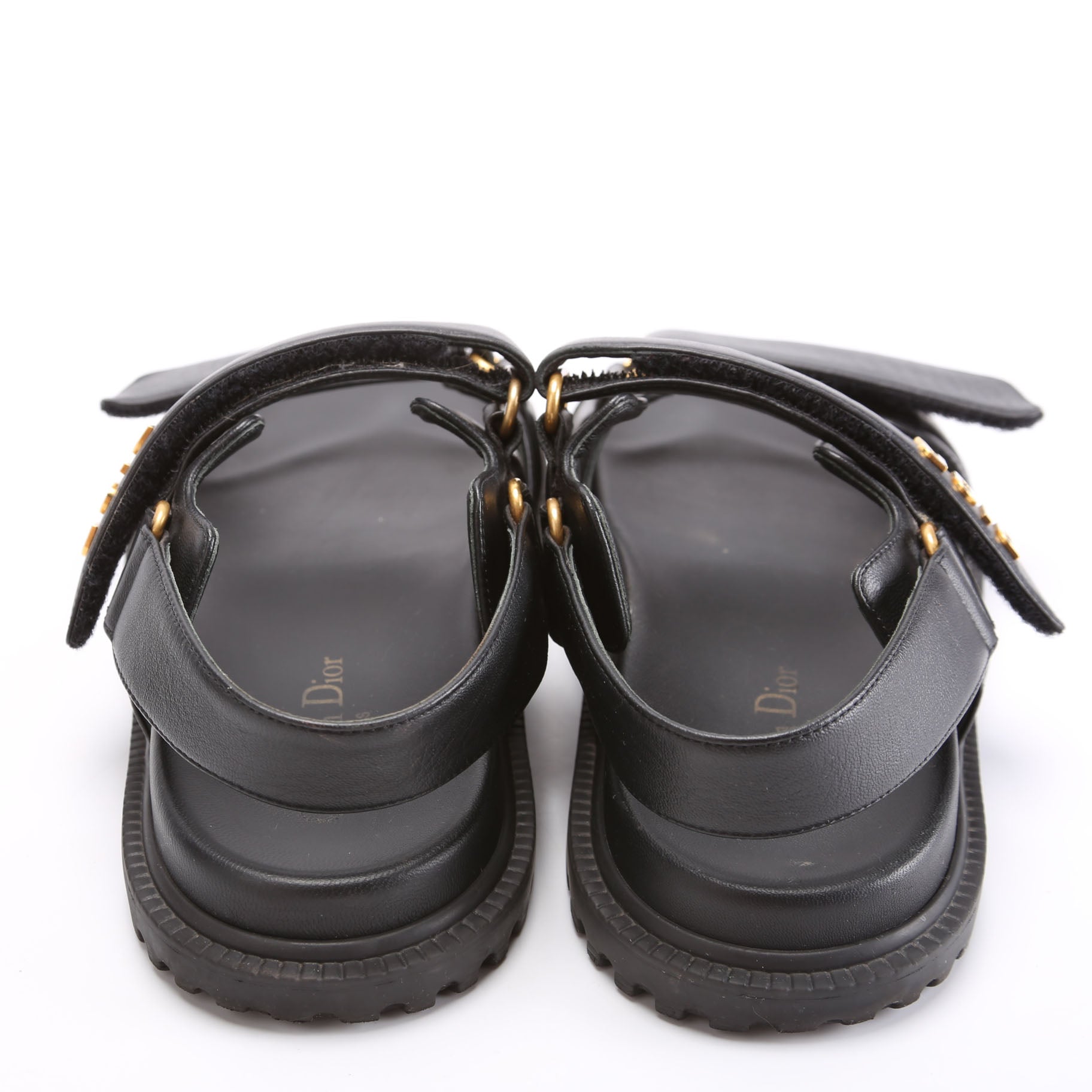 Dioract Leather Sandals Size 39 Black